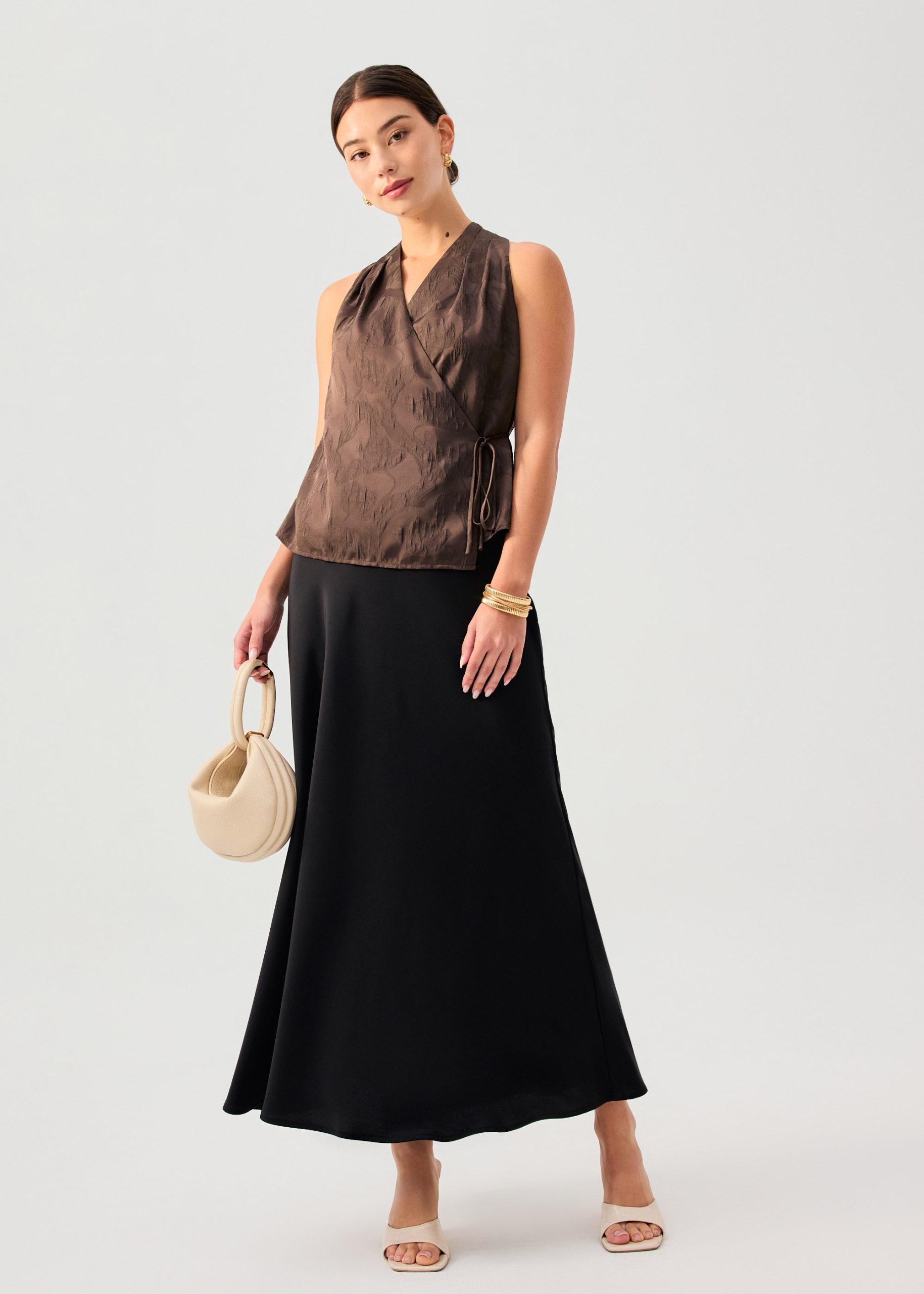 Kareena Front Wrap Satin Top - Image 18