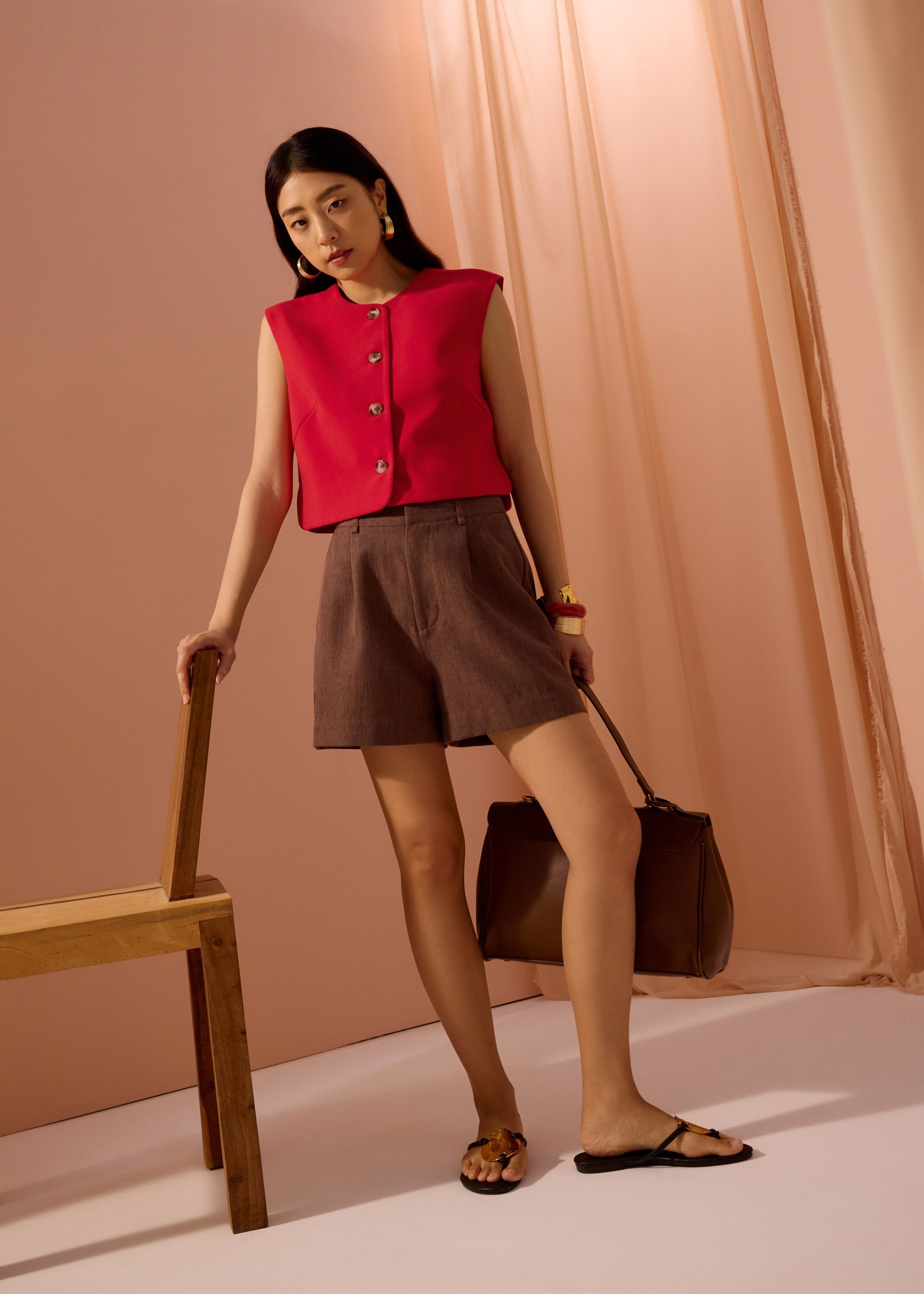 Sammie Boxy Button Down Crop Top - Image 8