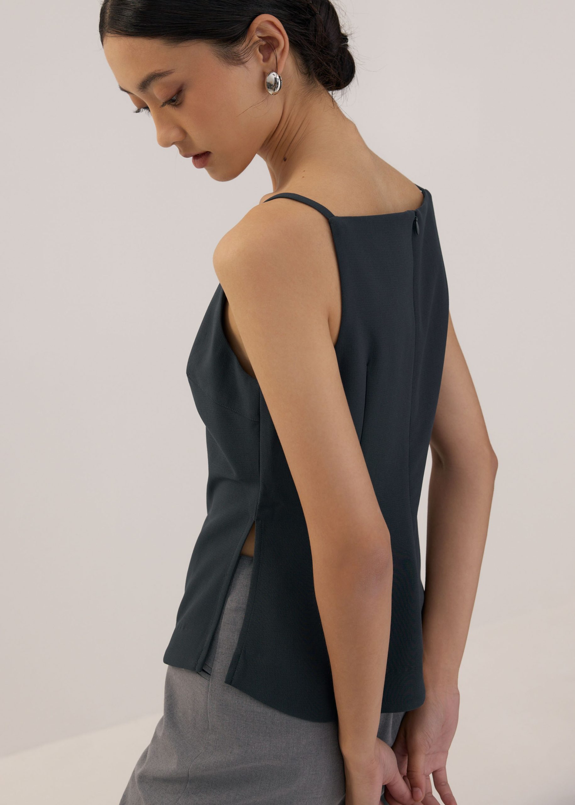 Straight Neck Fitted Camisole Top - Image 31