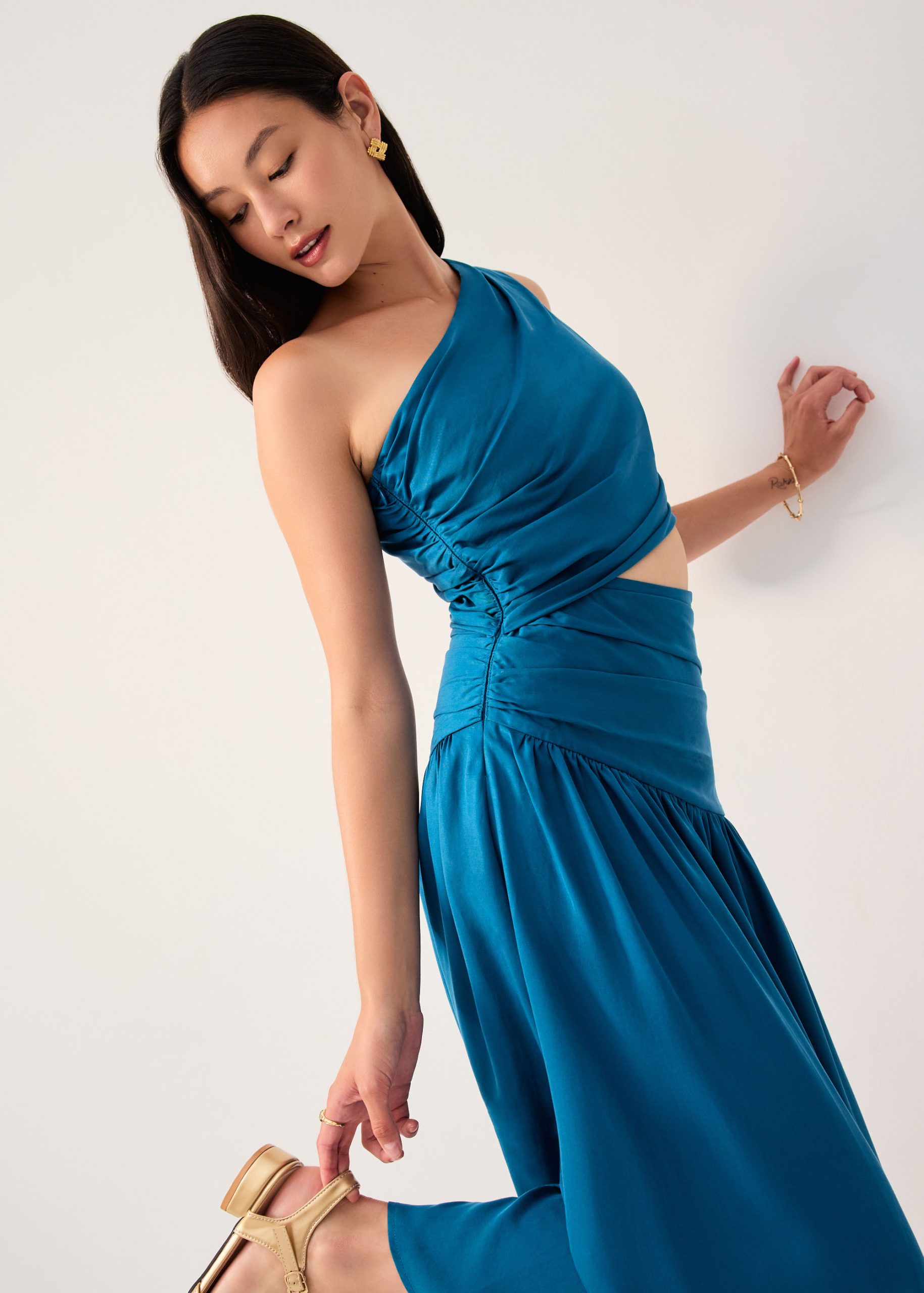 Lyocell Cut Out Toga Fit & Flare Maxi Dress - Image 13