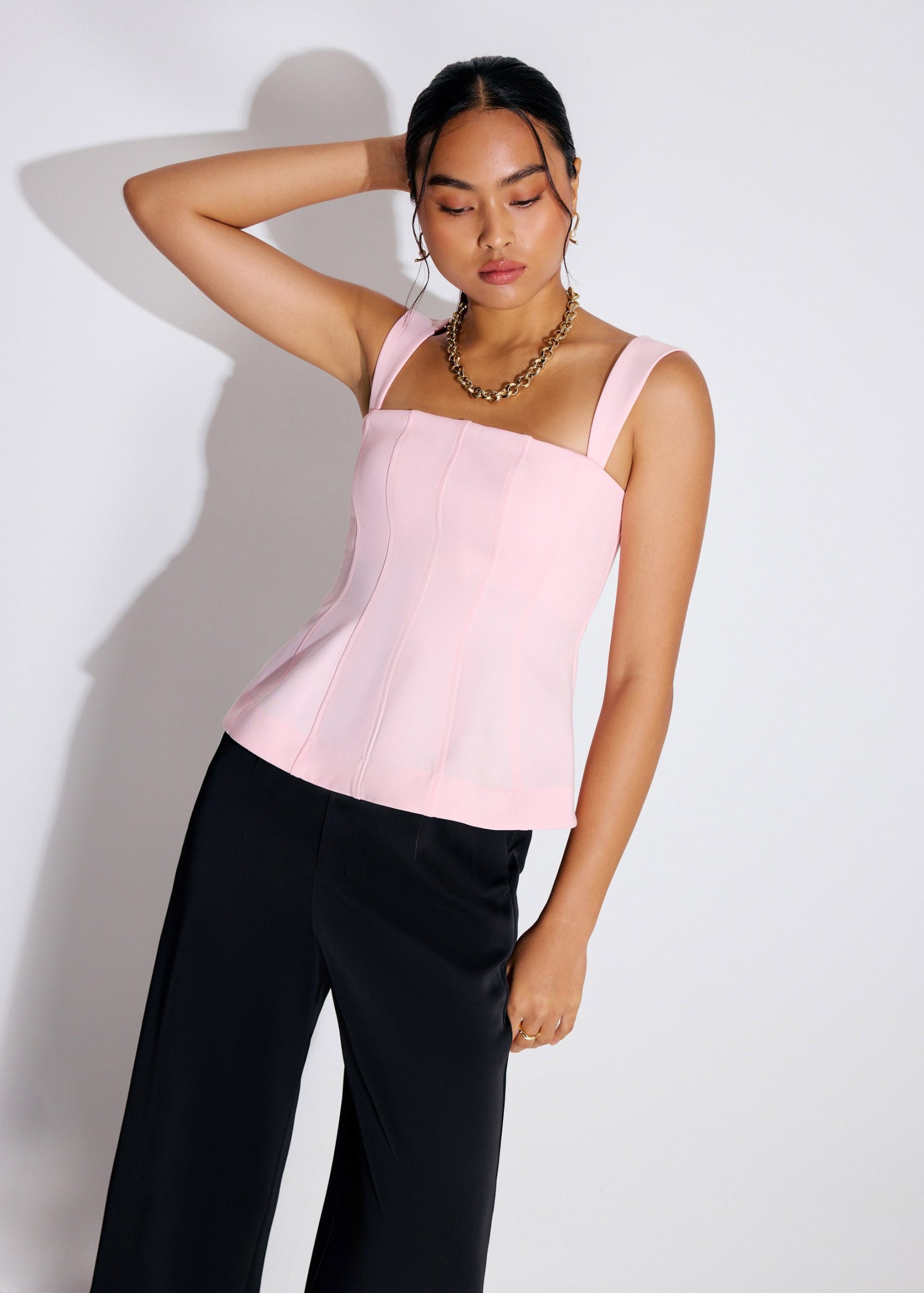 BraFree by LB Bella Detachable Straps Panelled Peplum Top - Image 16