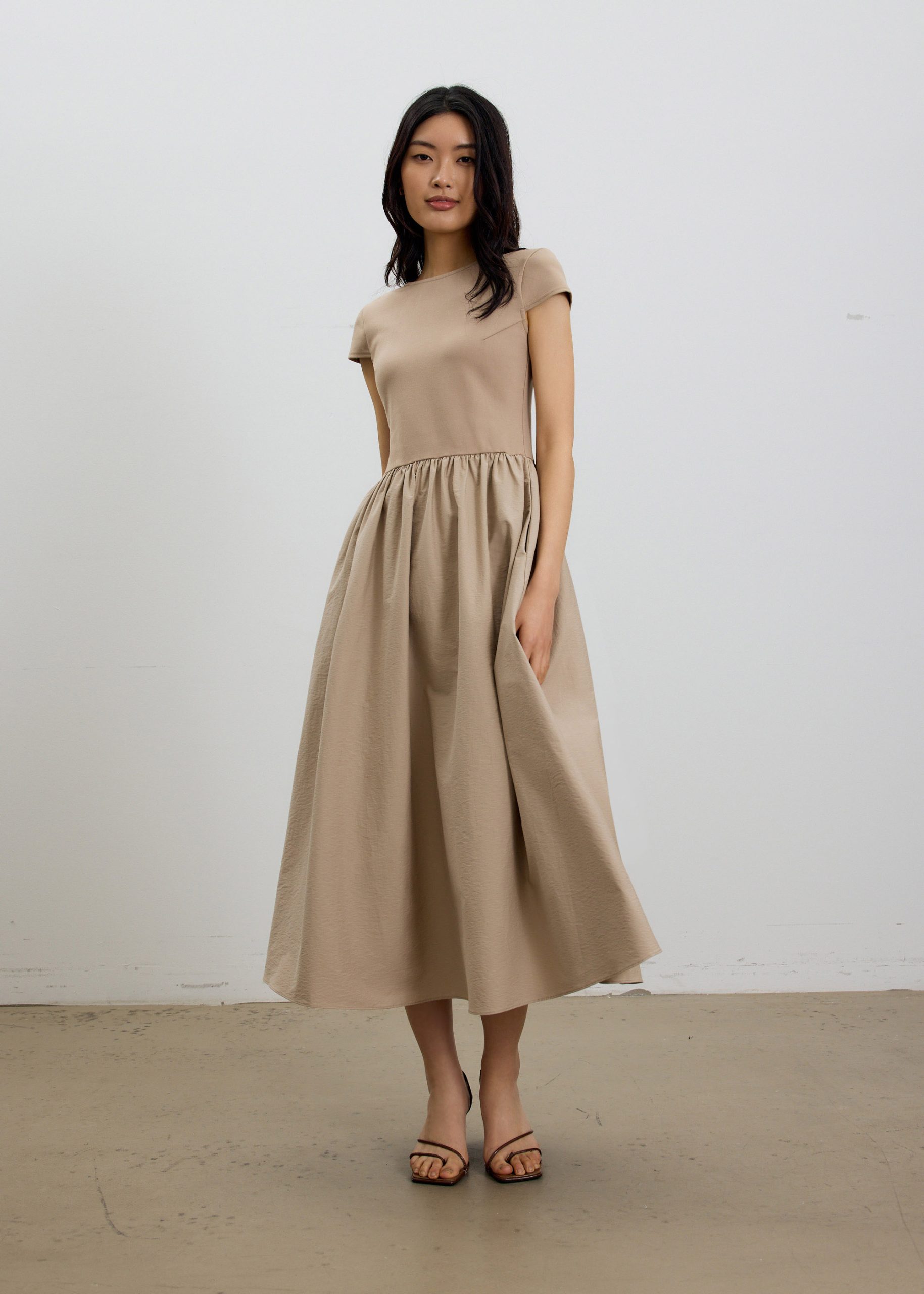 Round Neck Fit & Flare Midaxi Dress - Image 9