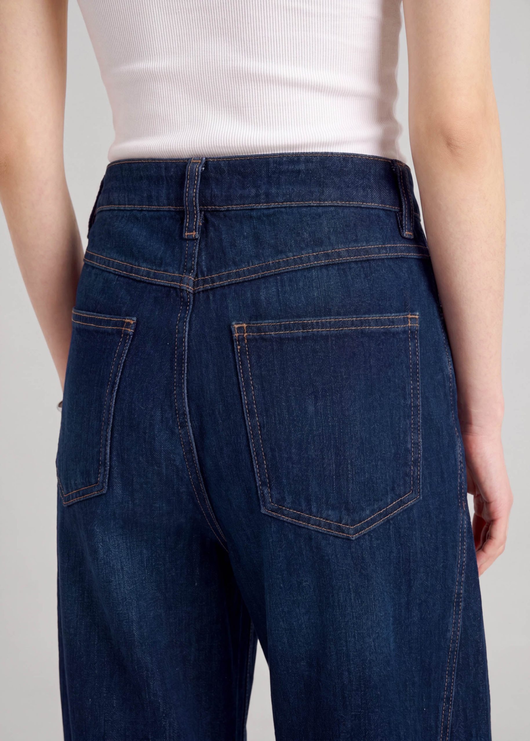Wide Straight Leg Panelled Jeans - Image 6