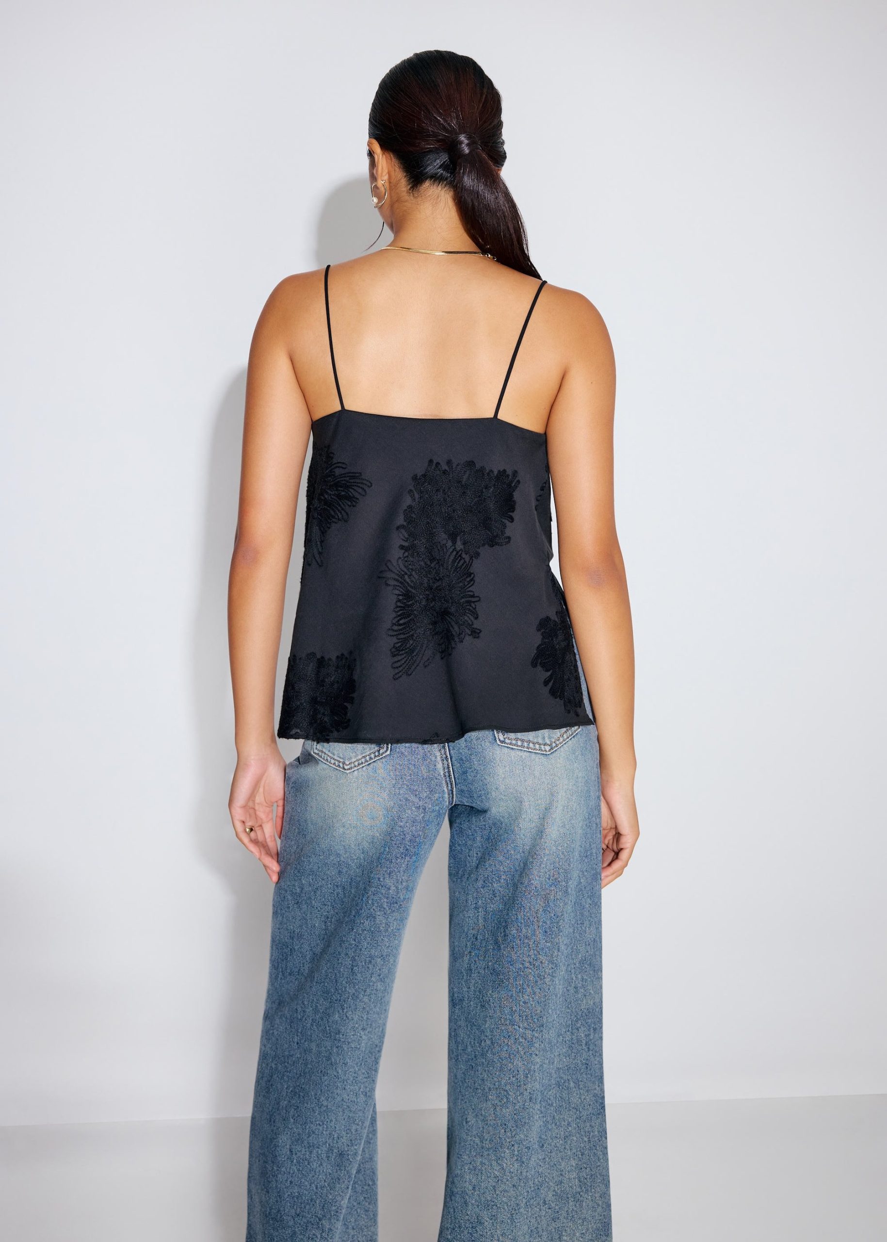 Embroidered Cowl Neck Camisole Top - Image 5