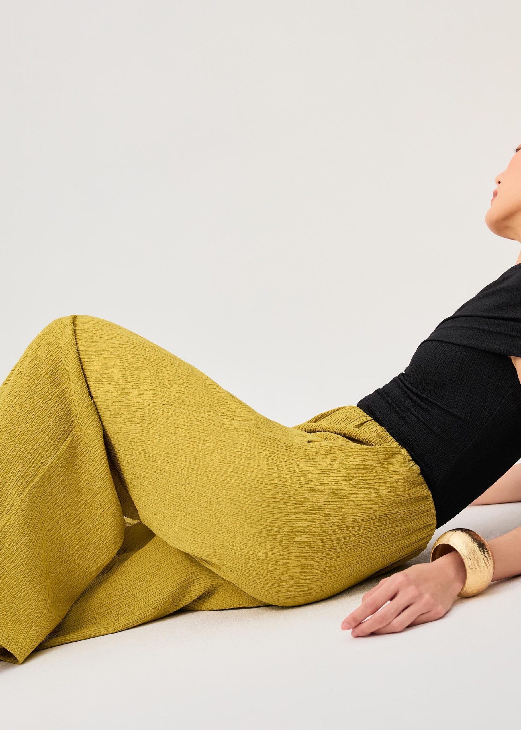 Elastic Crinkled Jersey Wide Leg Pants - Image 18