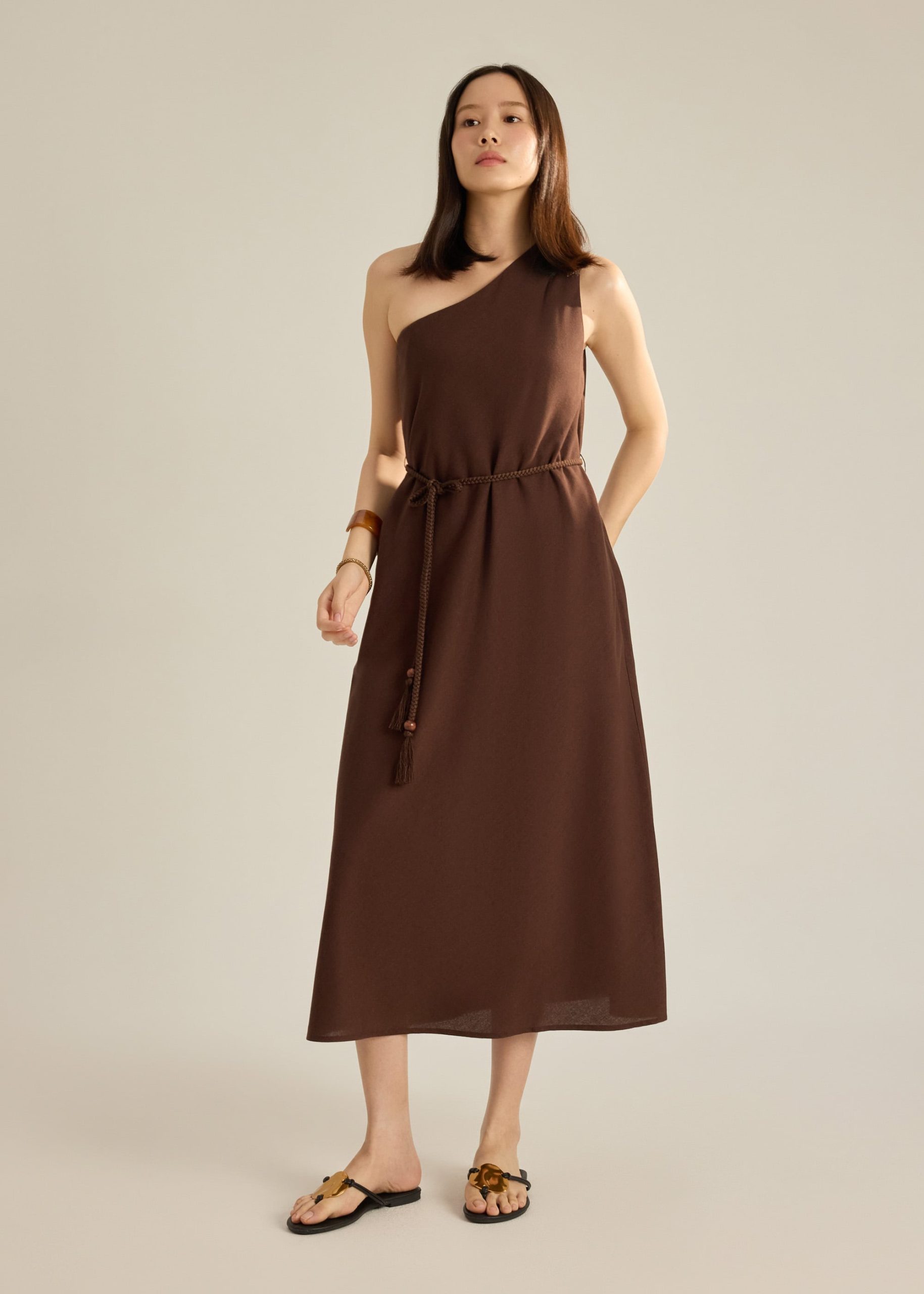 Toga Maxi Dress With Sash Tie