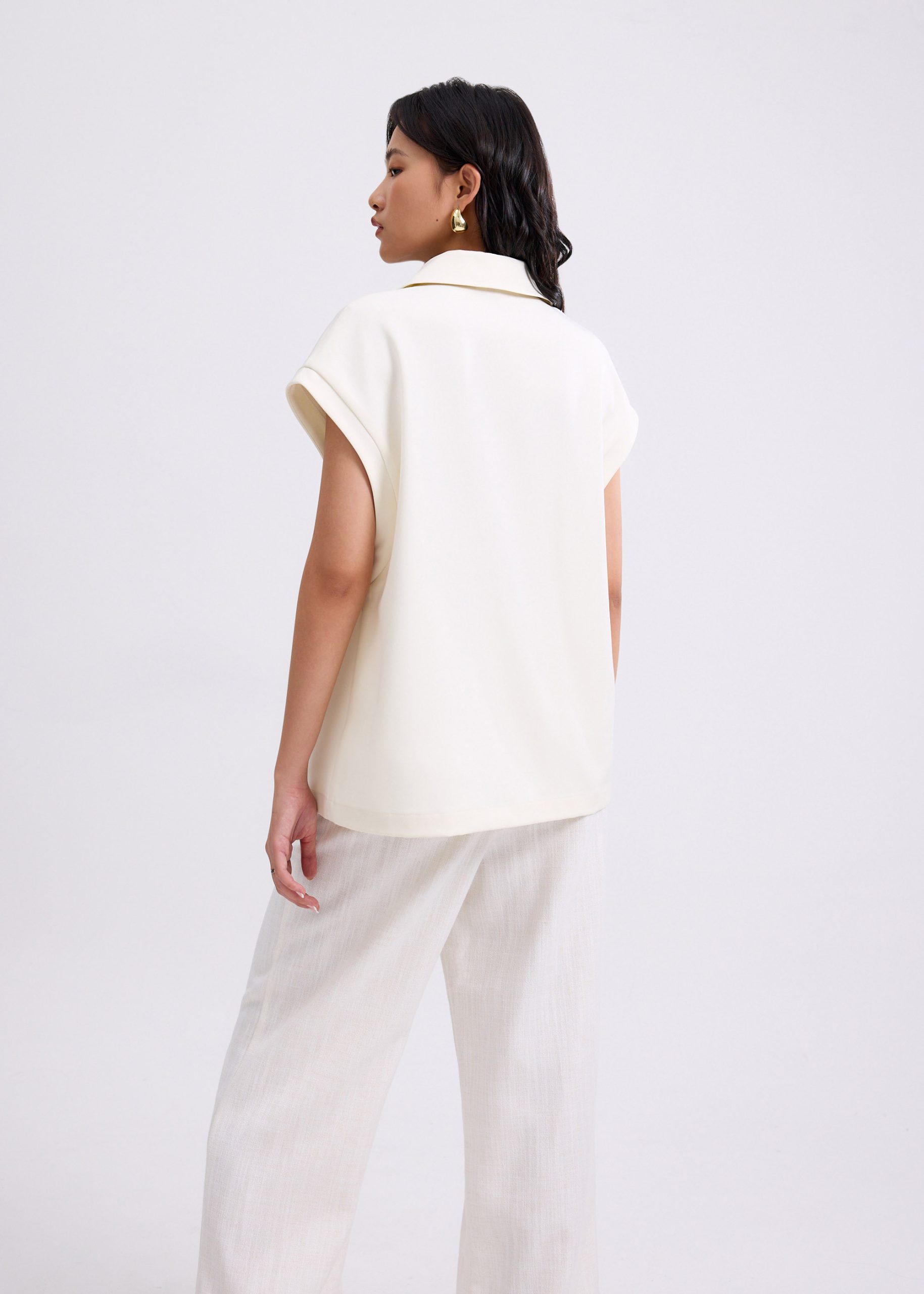 Aster Detachable Sash Tailored Tunic Vest Top - Image 11
