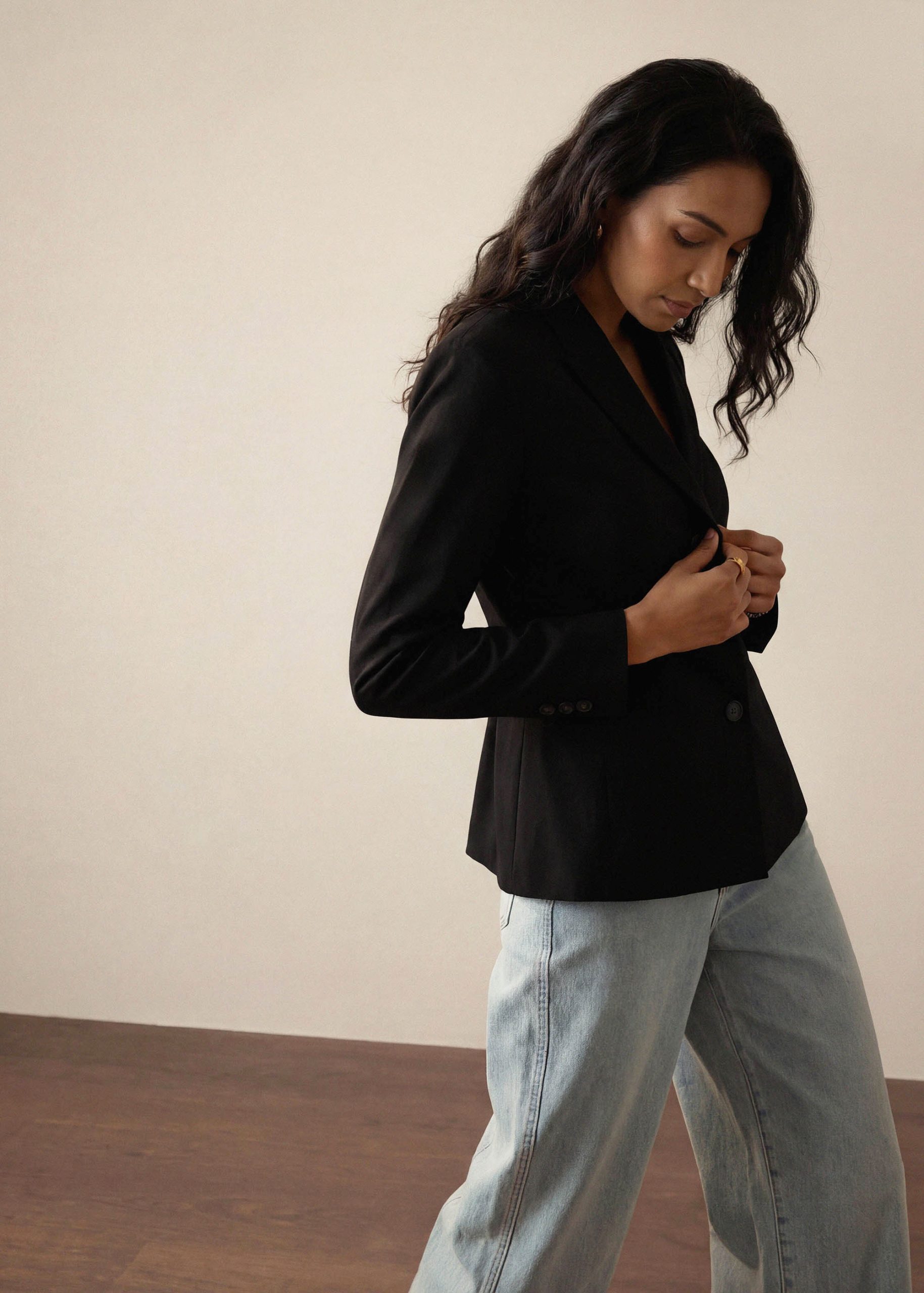 RuchedReady® Bianca Melange Peplum Blazer - Image 2