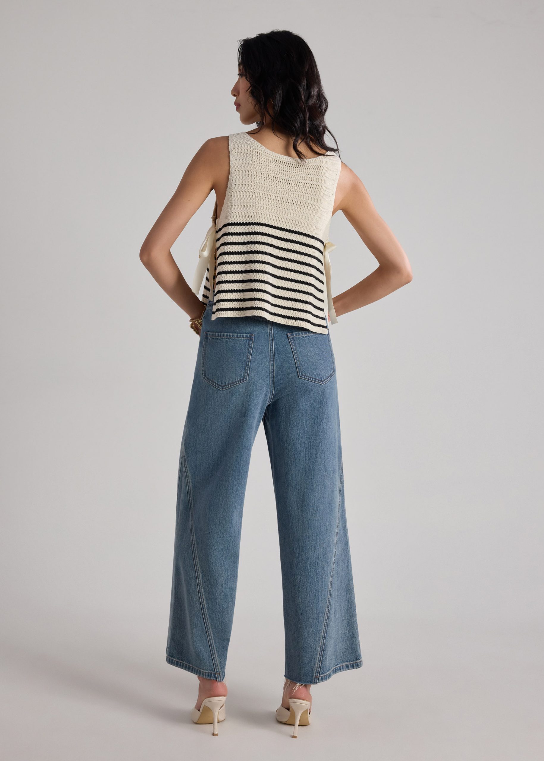 Multi-way Striped Knit Side Tie Top - Image 3