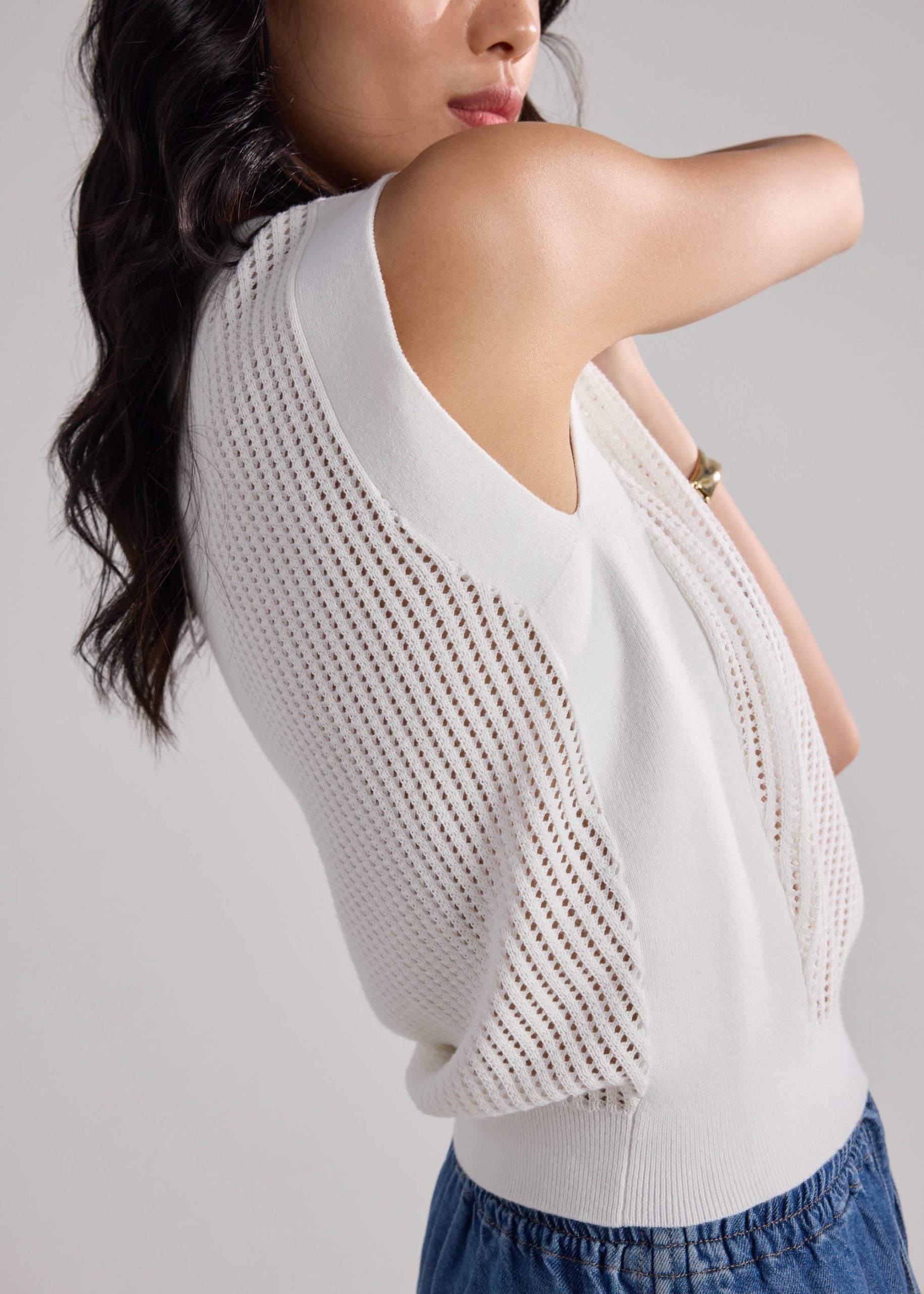 Open Knit Polo Top - Image 5