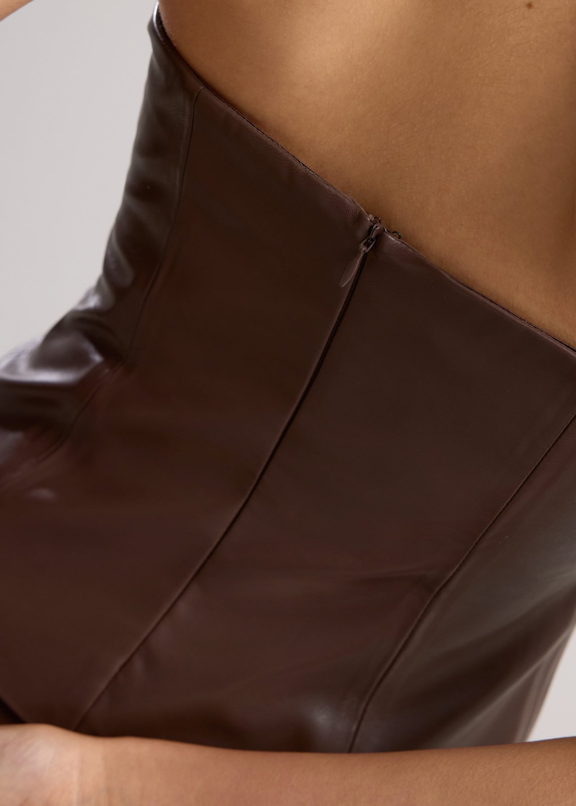 BraFree by LB Rachel Vegan Leather Fitted Tube Top - Image 5