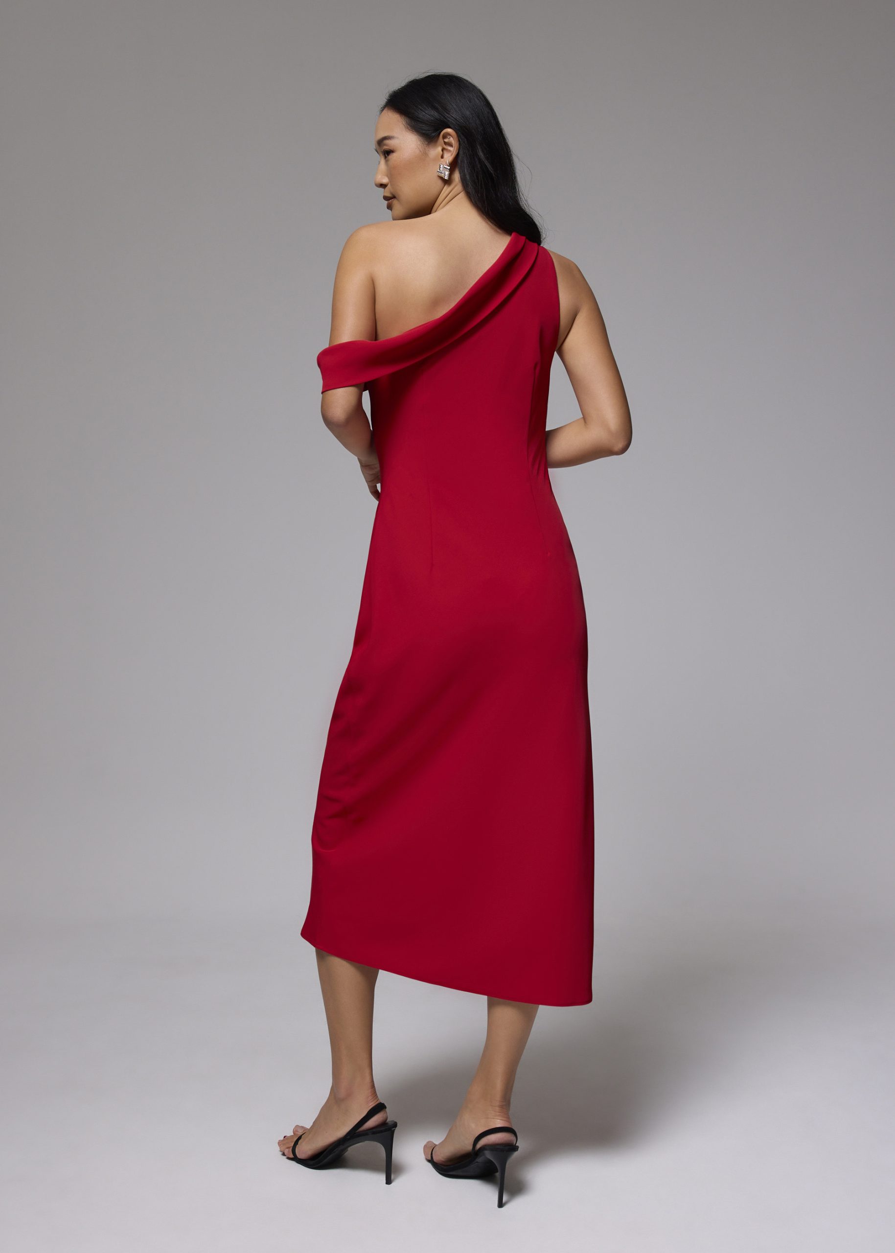 Asymmetric Bias Cut Midaxi Dress - Image 5