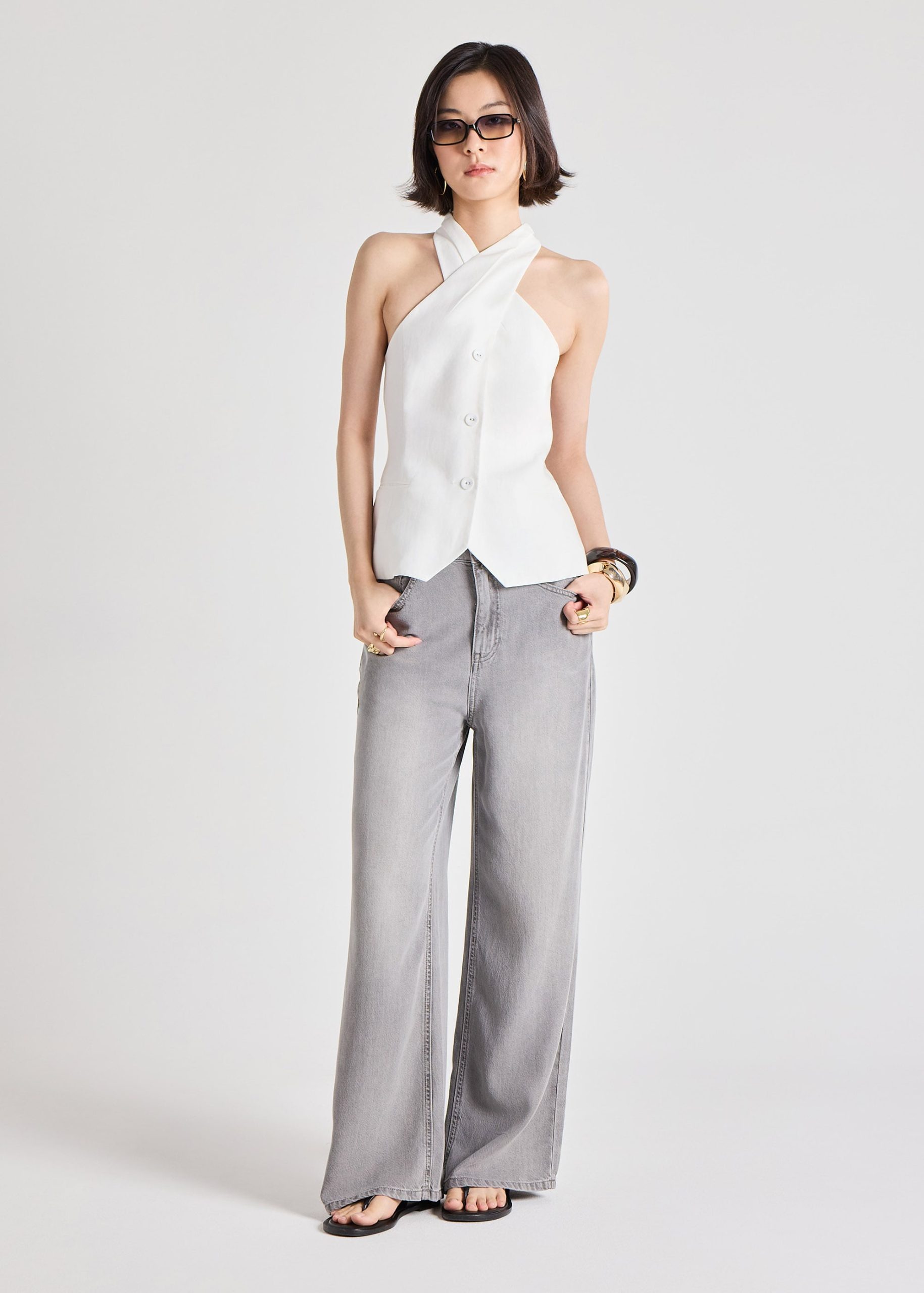 Akira Premium Linen Halter Top - Image 2