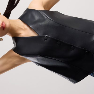 Kali Vegan Leather V-neck Vest