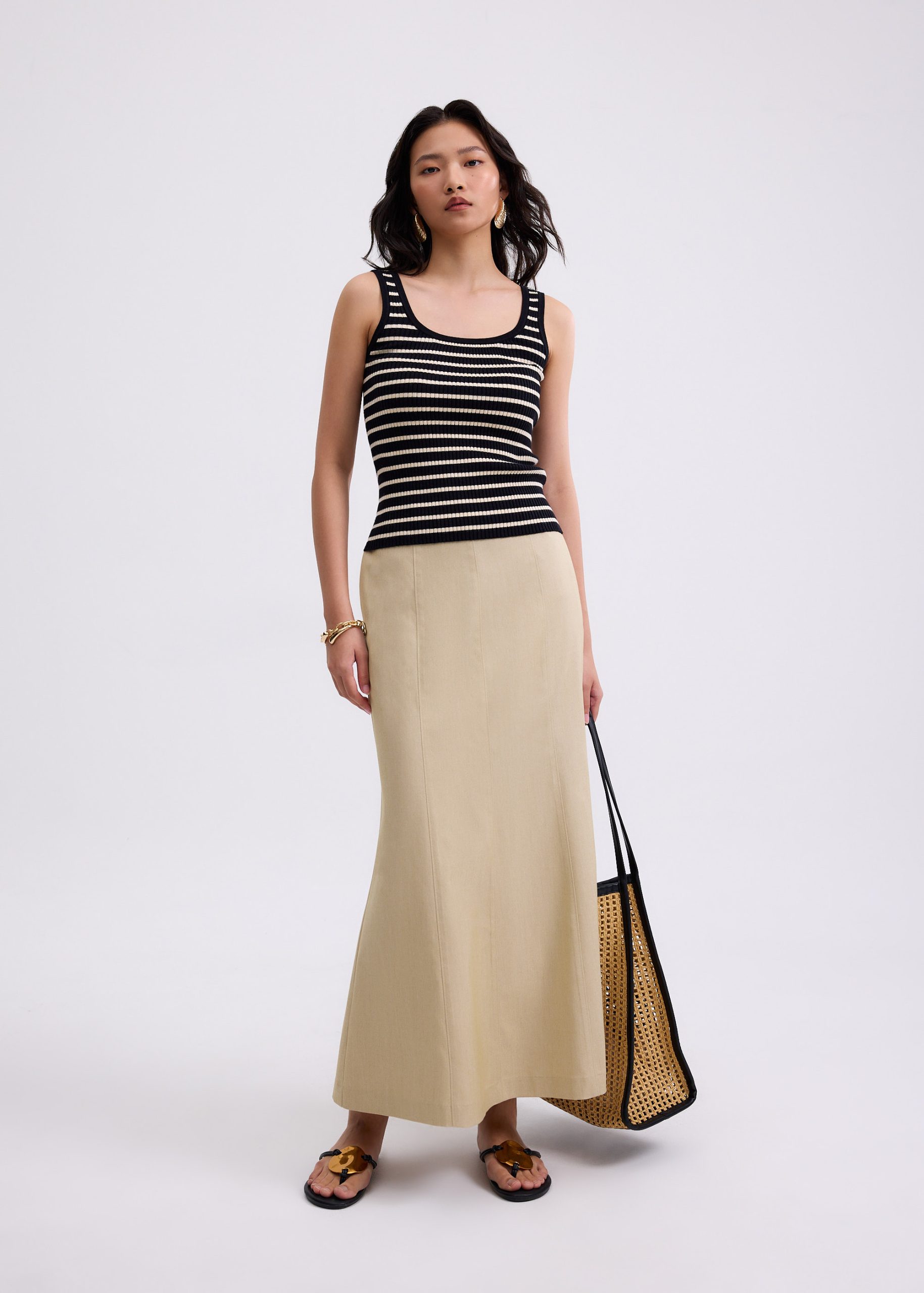 Katya Ribbed Knit Square Neck Tank Top - Image 4
