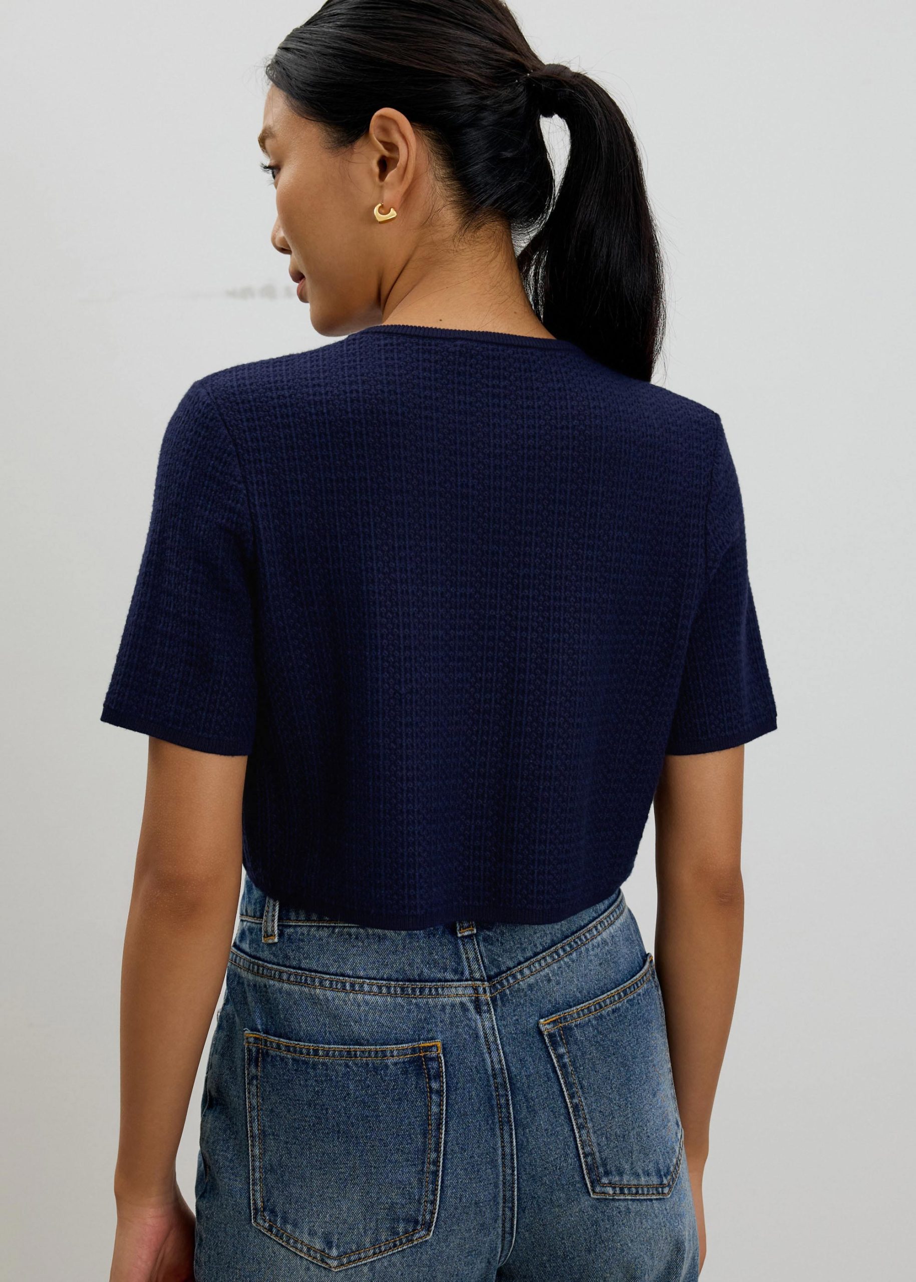 Yoko Textured Knit Boxy Top - Image 4
