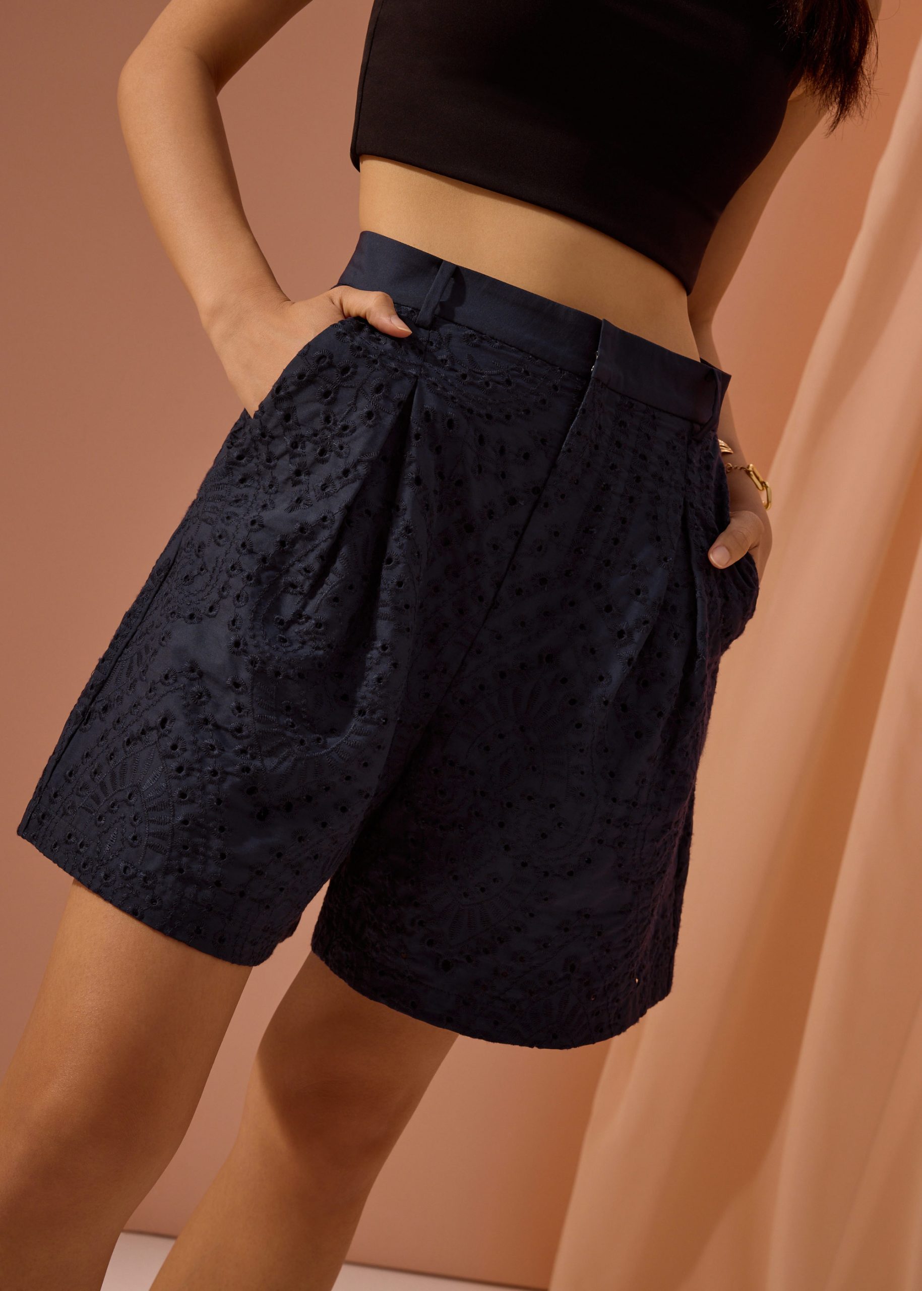 Tailored Bermuda Shorts in Soft Breeze Broderie - Image 11