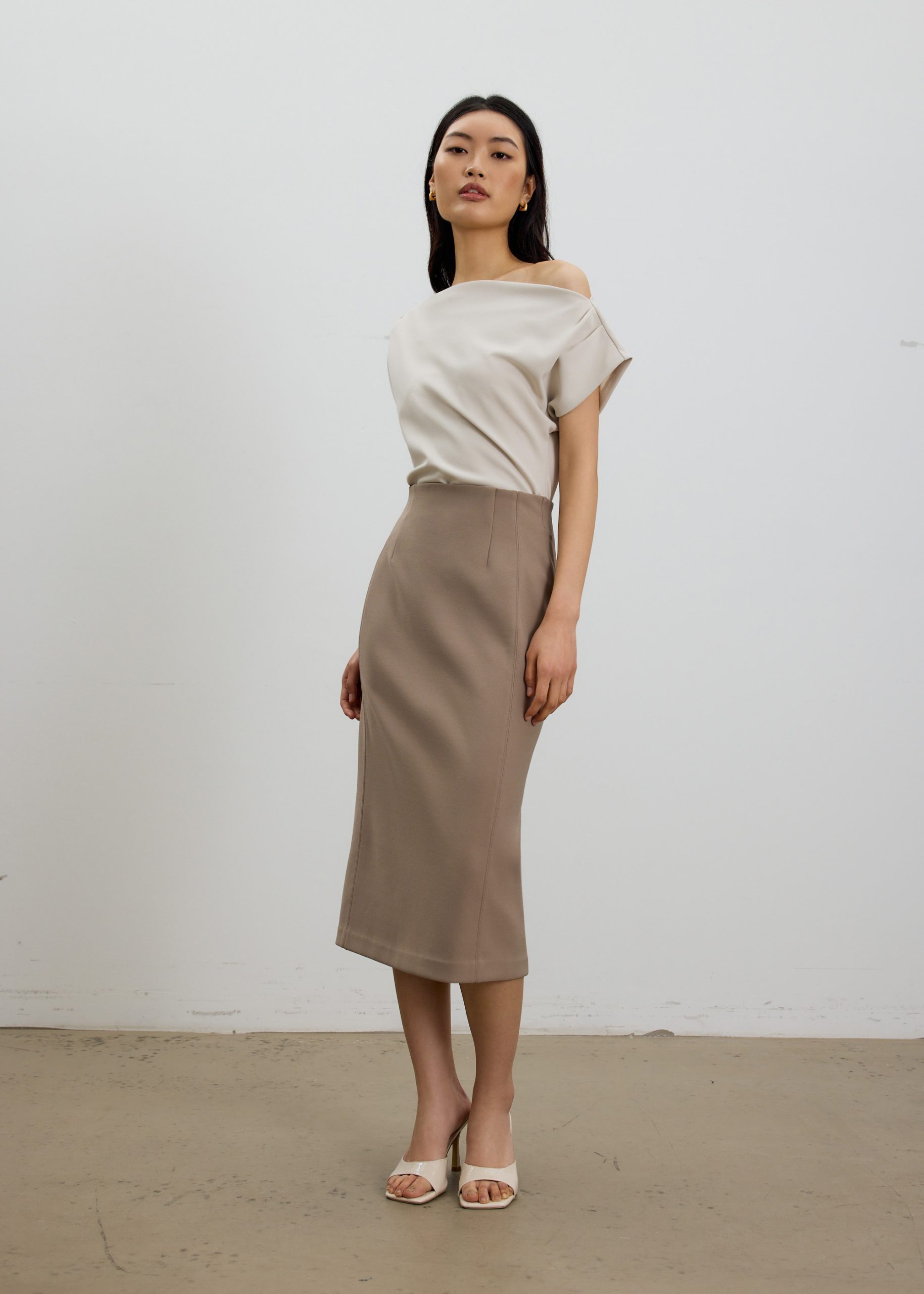 Vera Elastic Reversible Panelled Midi Skirt - Image 13