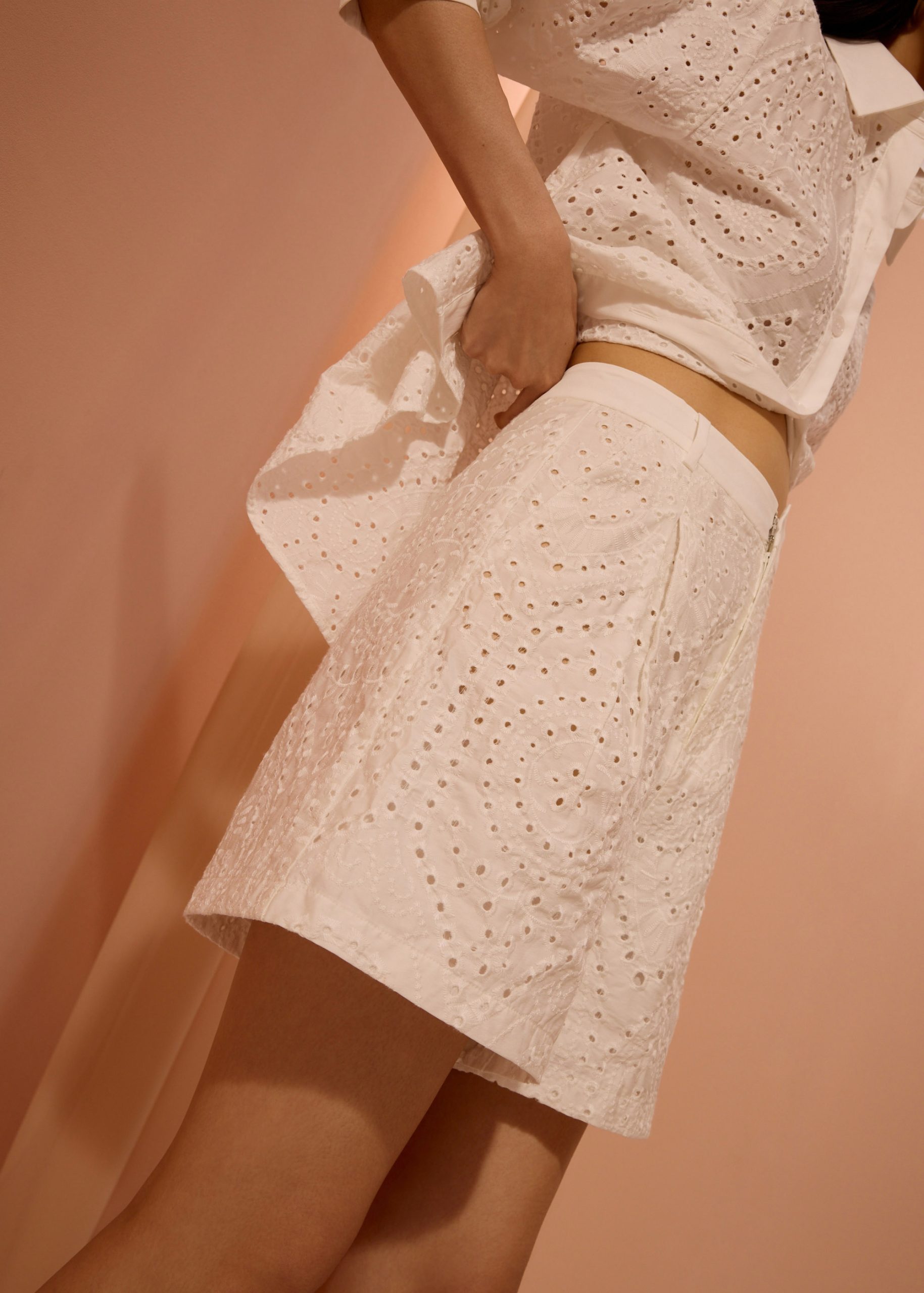 Tailored Bermuda Shorts in Soft Breeze Broderie - Image 4
