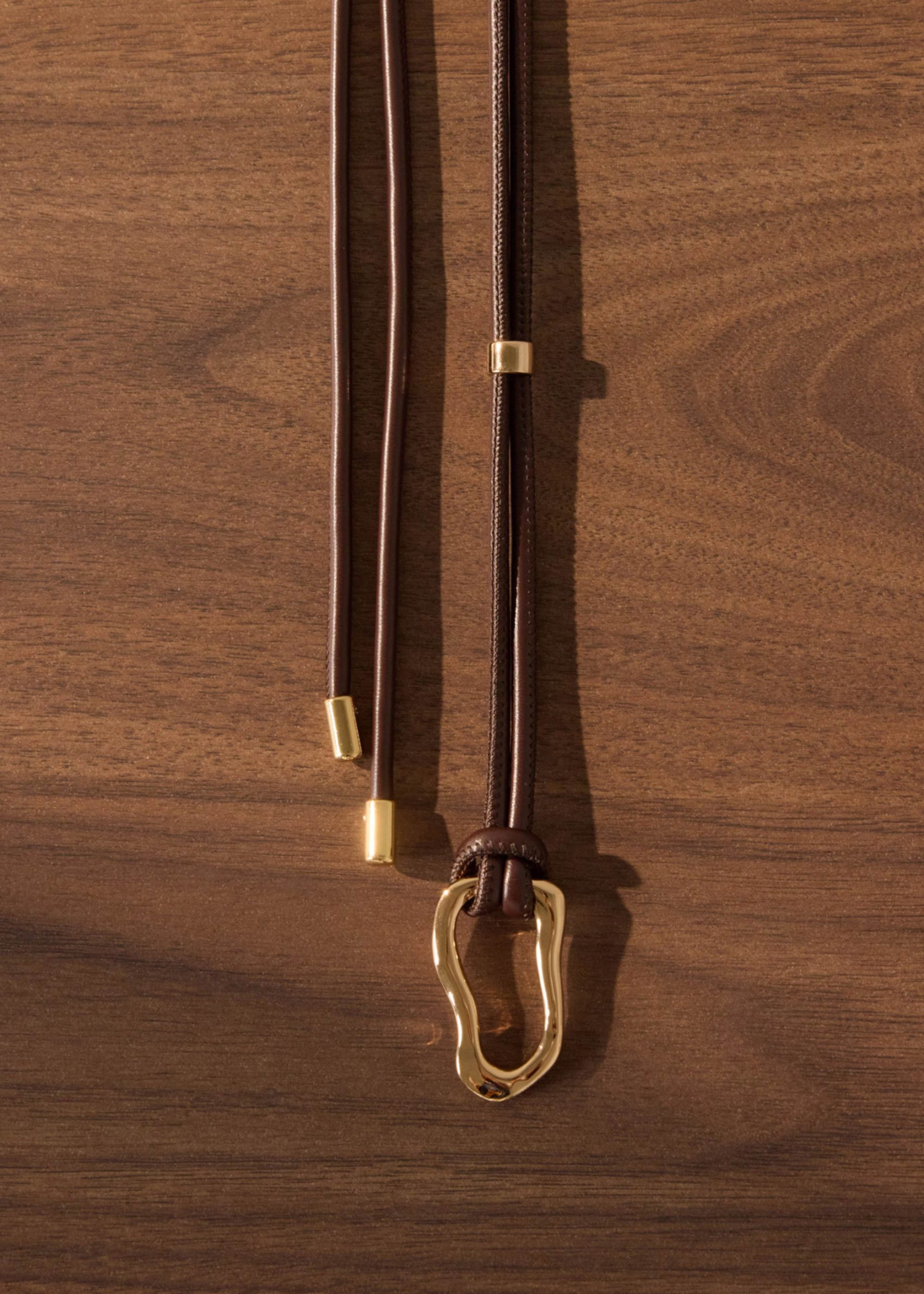 Vegan Leather Buckle Cord Belt - Image 7