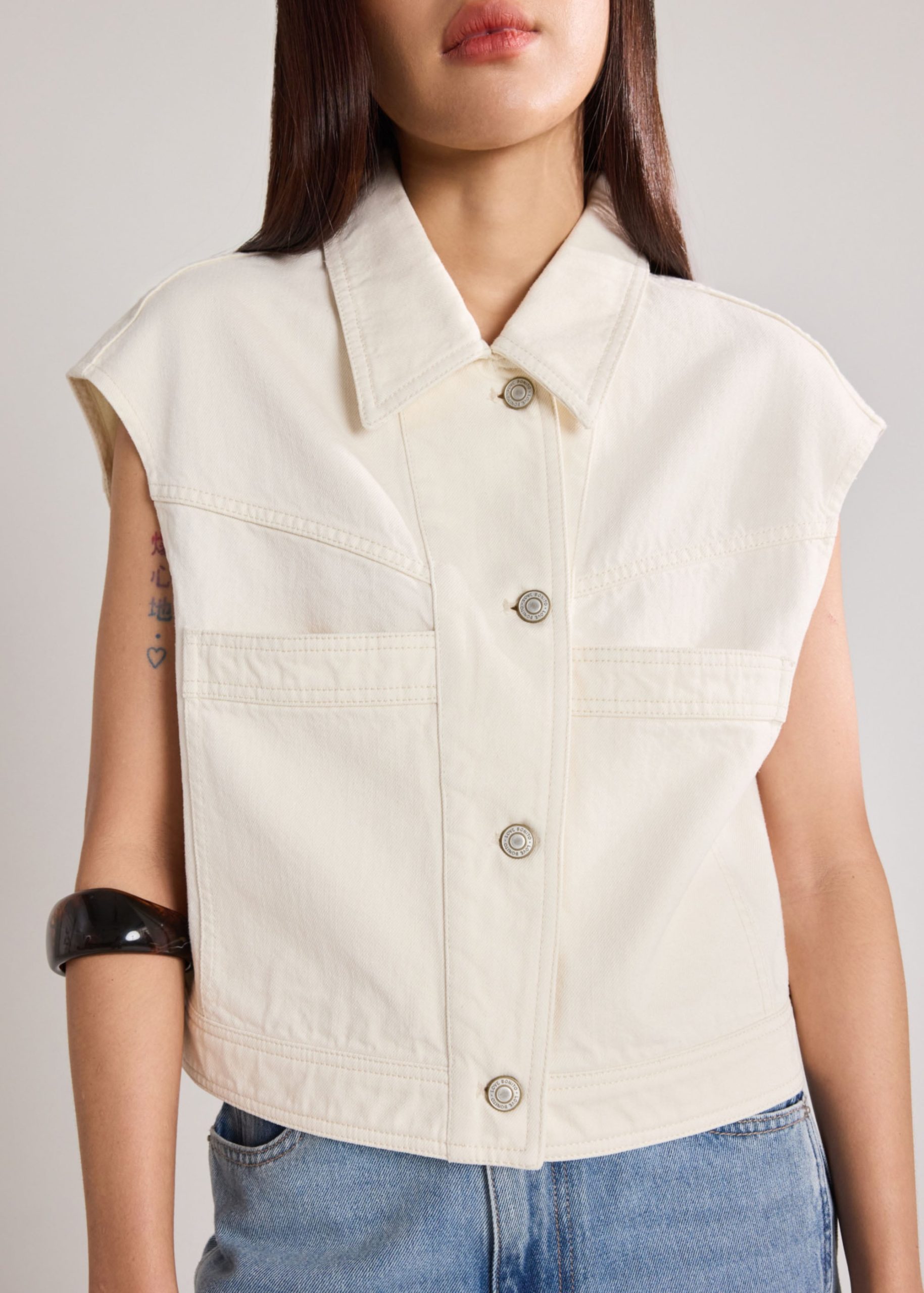 Denim Boxy Vest - Image 7