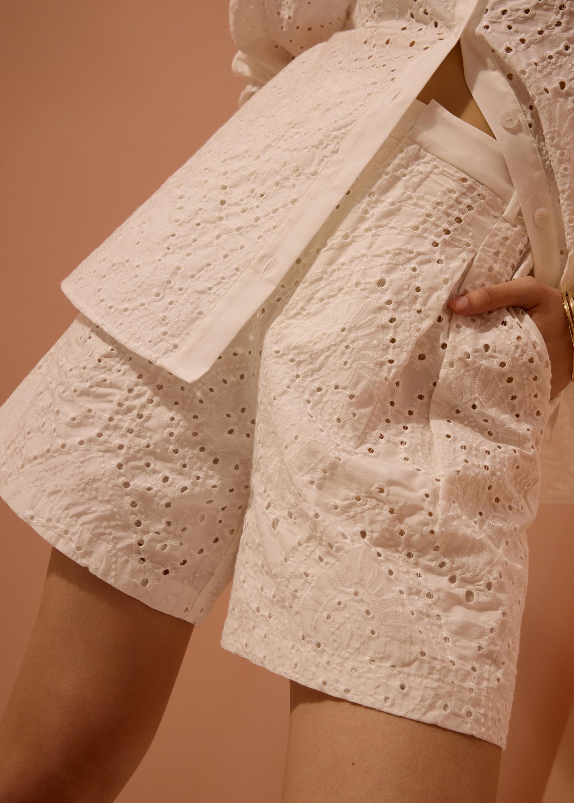 Tailored Bermuda Shorts in Soft Breeze Broderie - Image 6