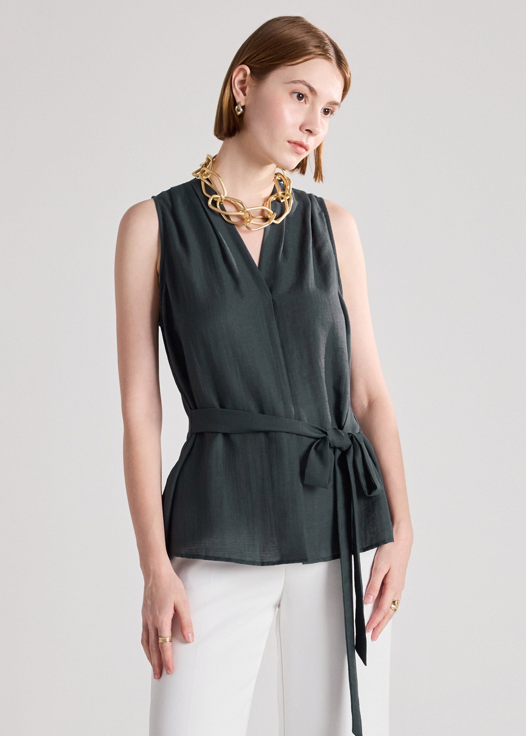 Peplum Top with Sash - Image 7
