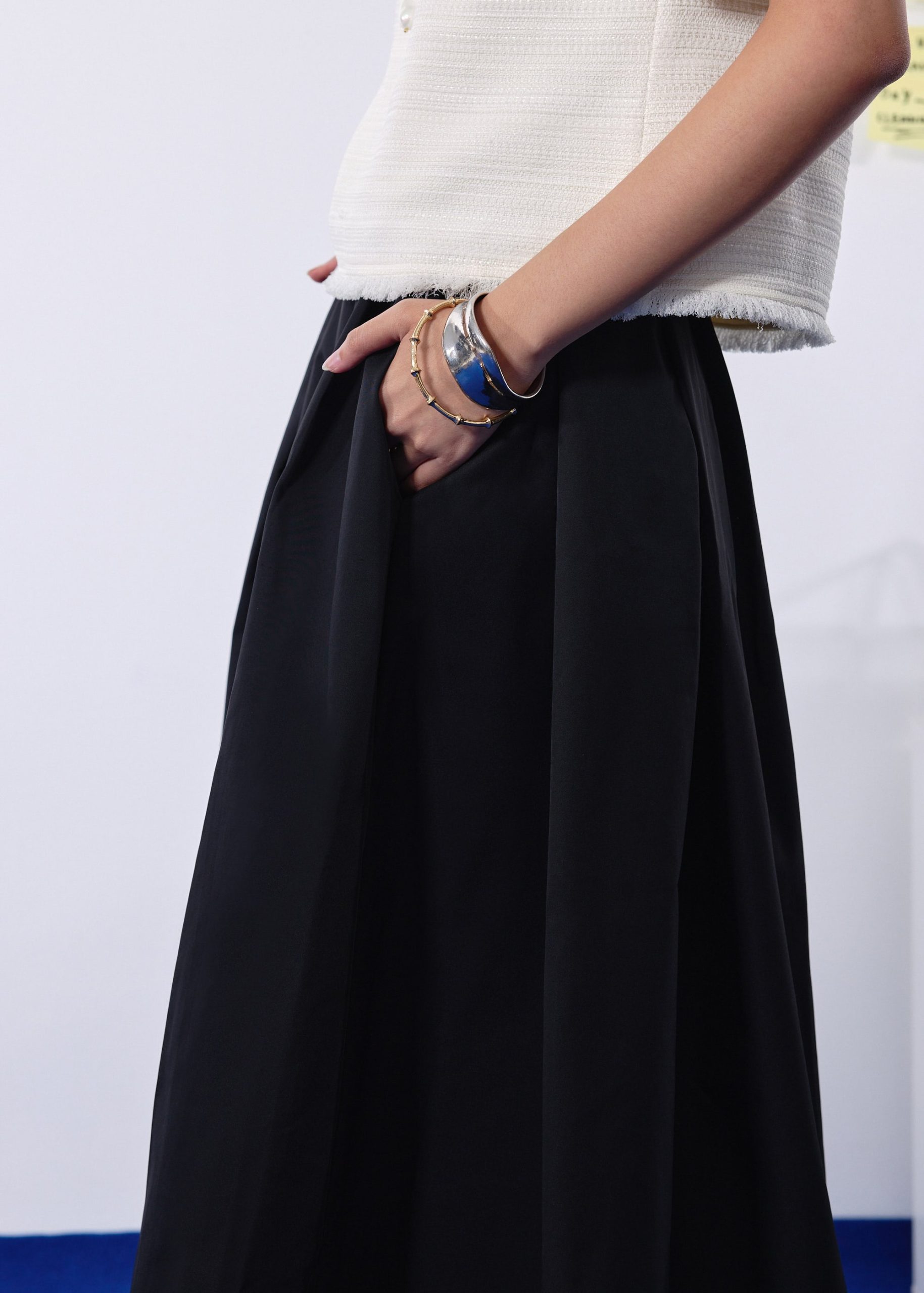 Nycha Taffeta Pleated Flare Midaxi Skirt - Image 5