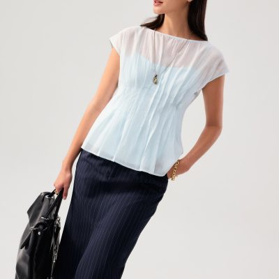 Camille Pintuck Boat Neck Top