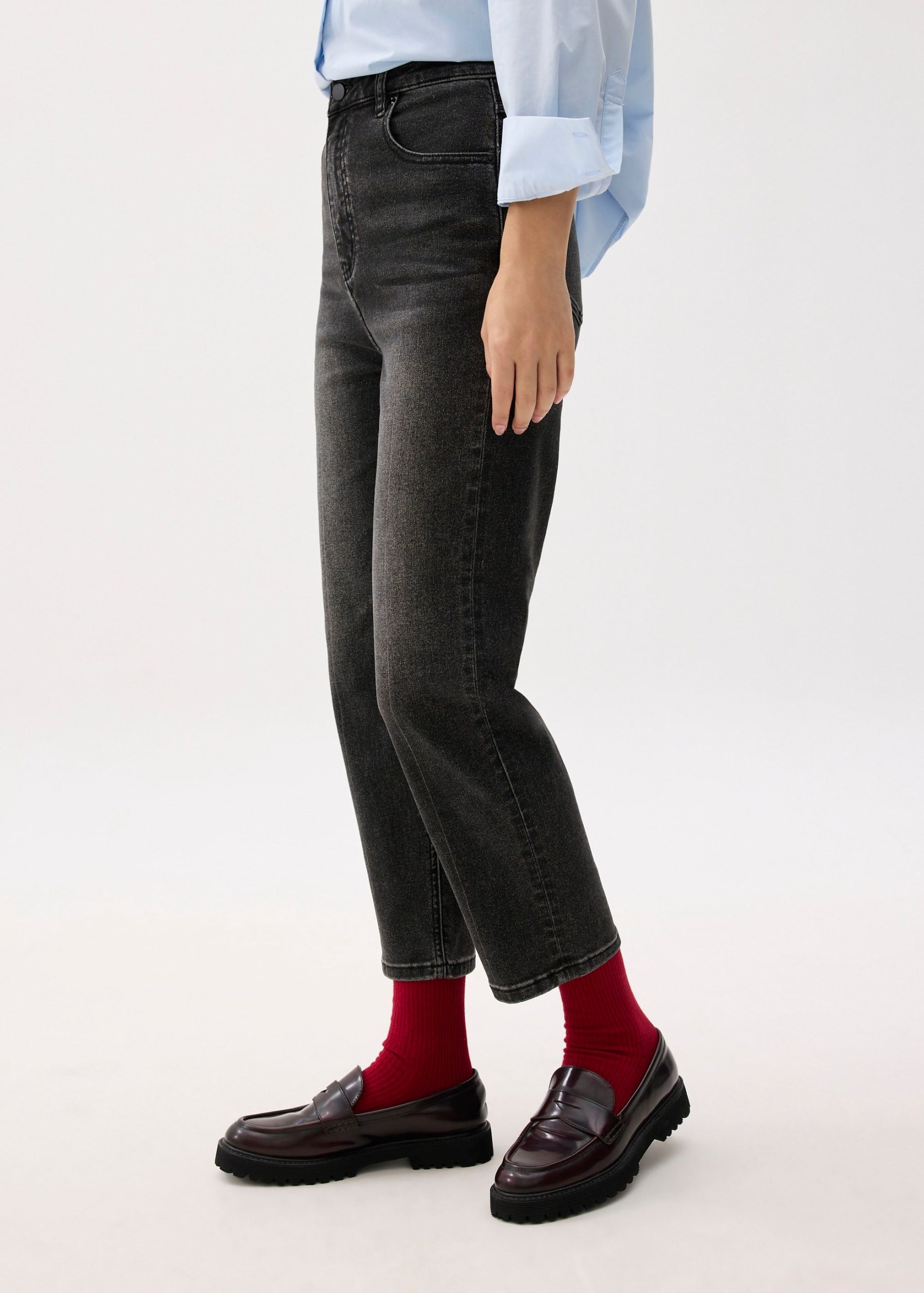 Denim Ankle Length Straight Leg Jeans - Image 4