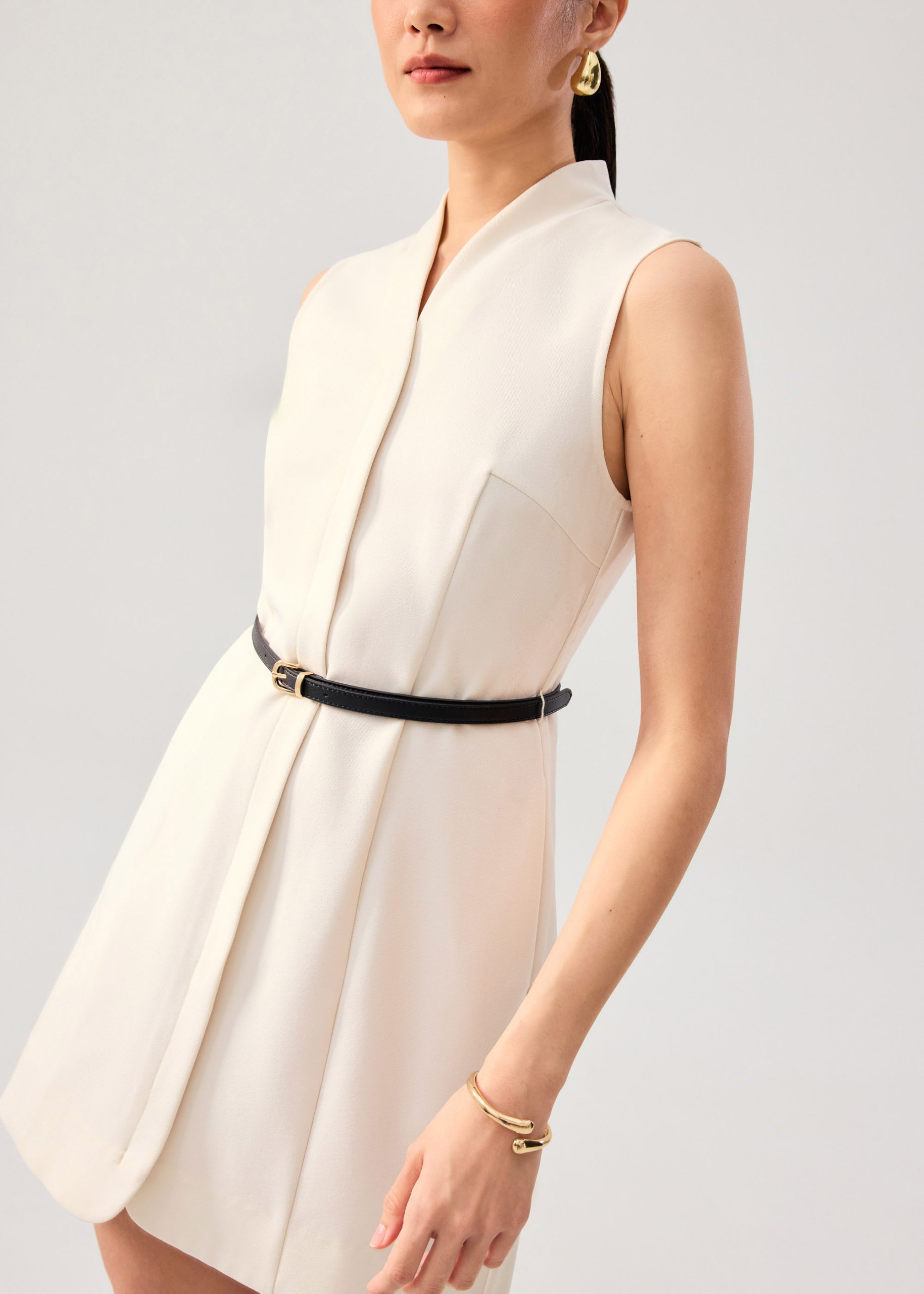 Suyin Belted Mandarin Collar Mini Dress - Image 18