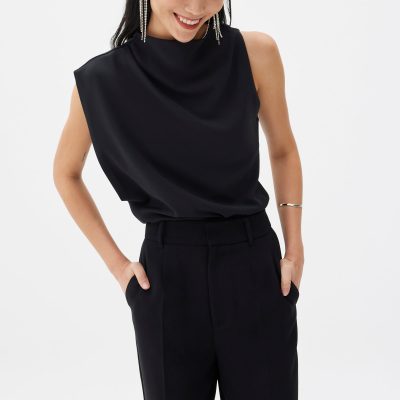 Maya Asymmetric Drape Blouse