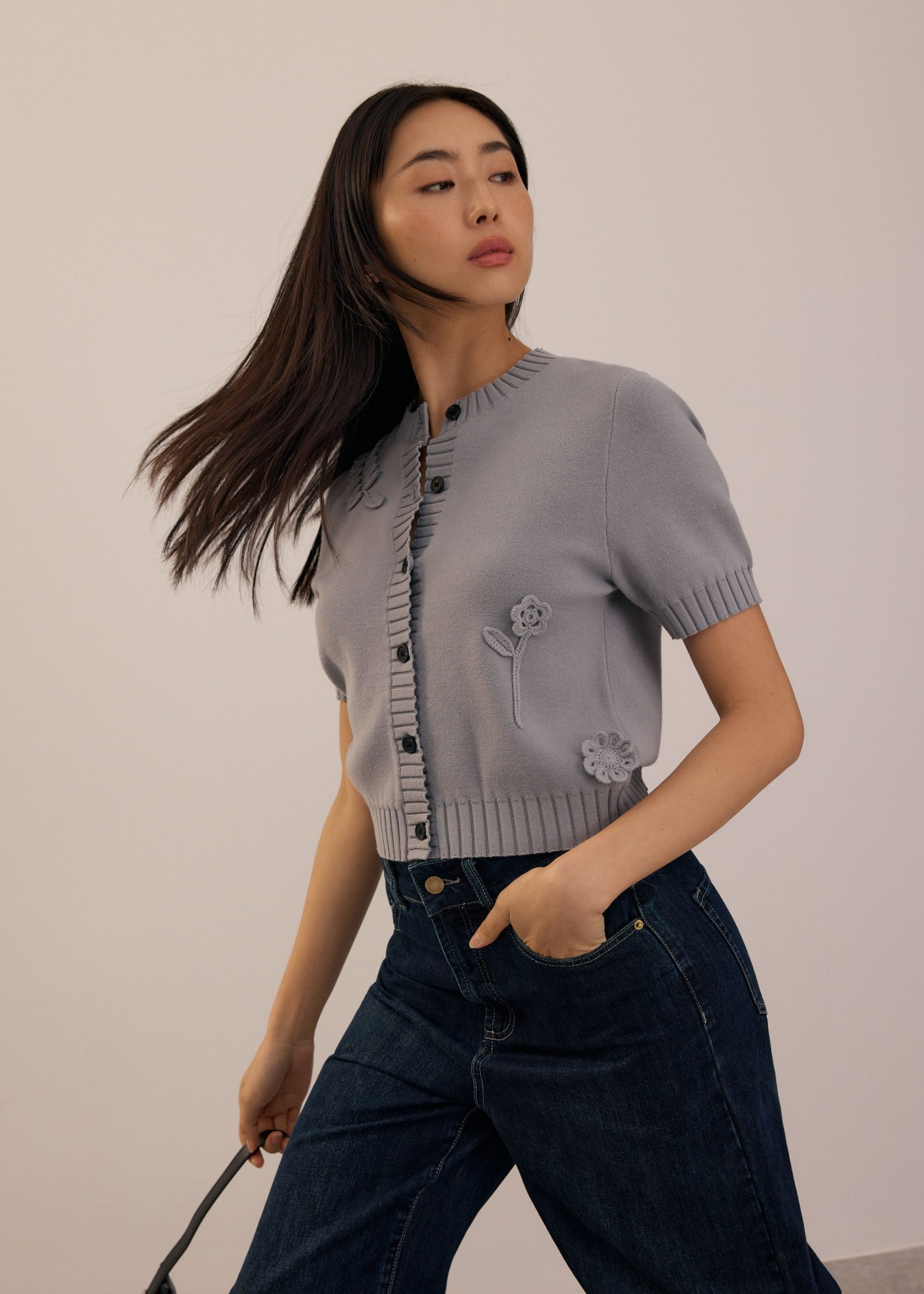 Knit Puff Sleeve Cardigan - Image 15