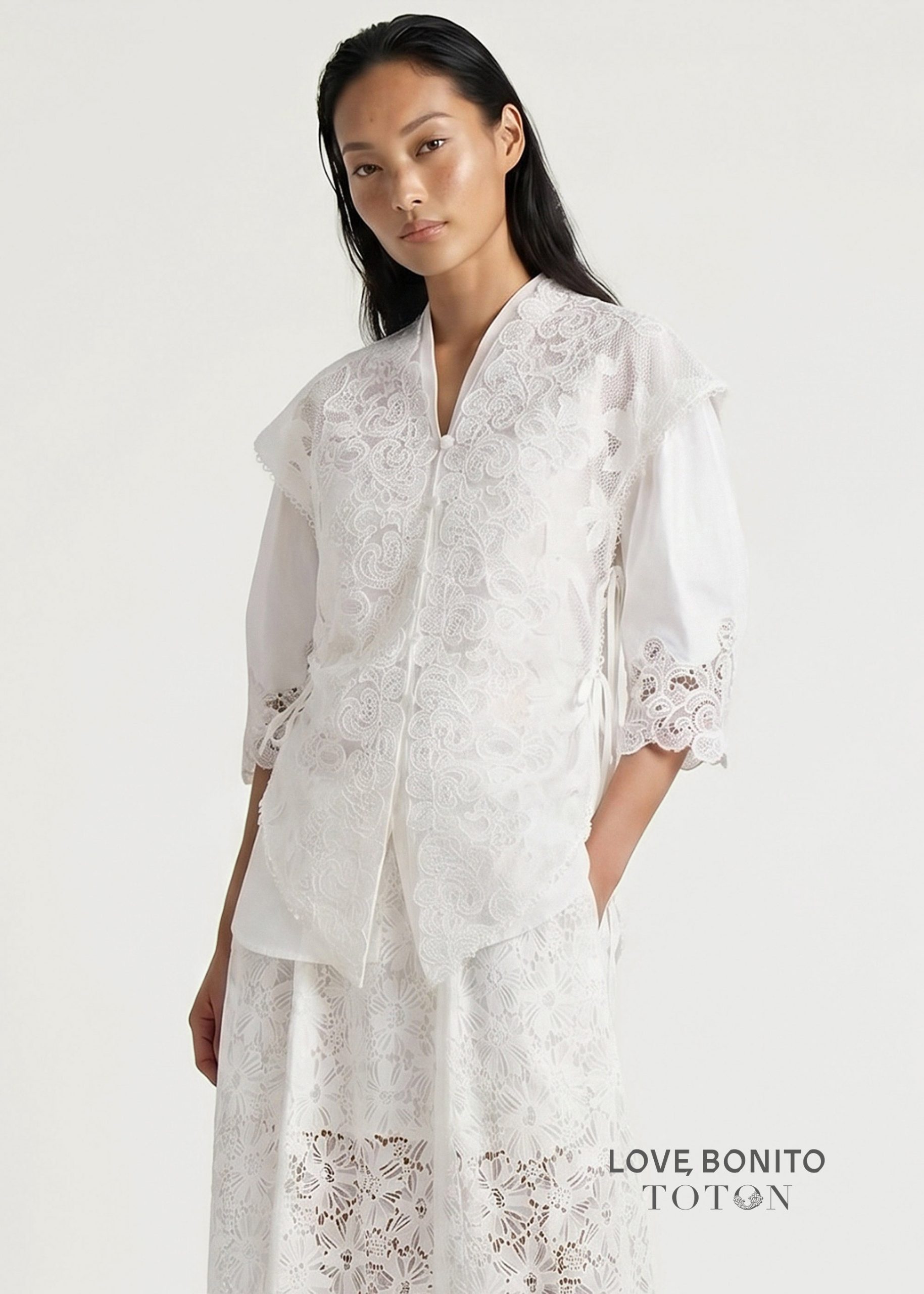 Love, Bonito x TOTON Lace Trim Kebaya Top - Image 13