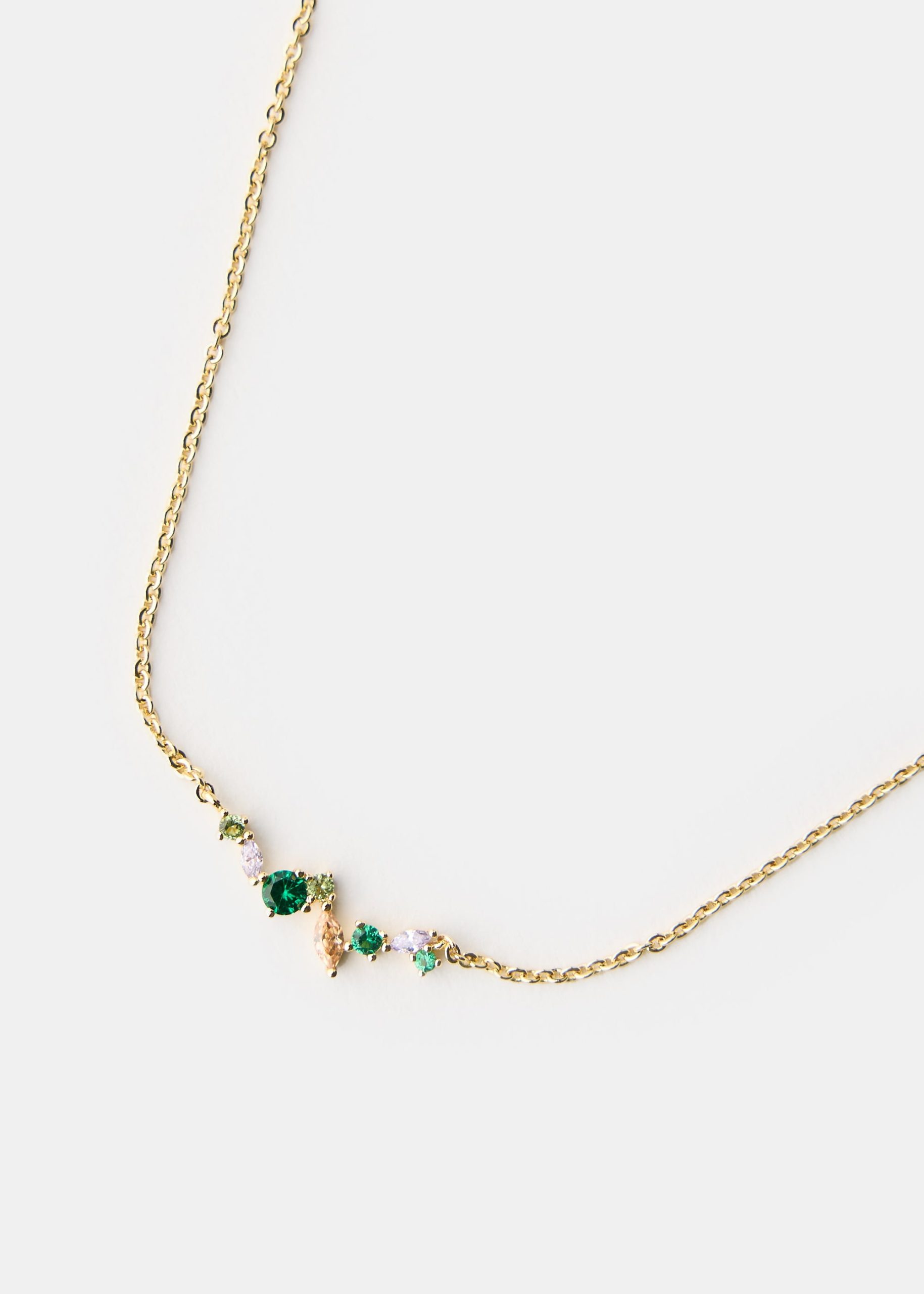 14K Gold Plated Rhinestone Bar Necklace - Image 2