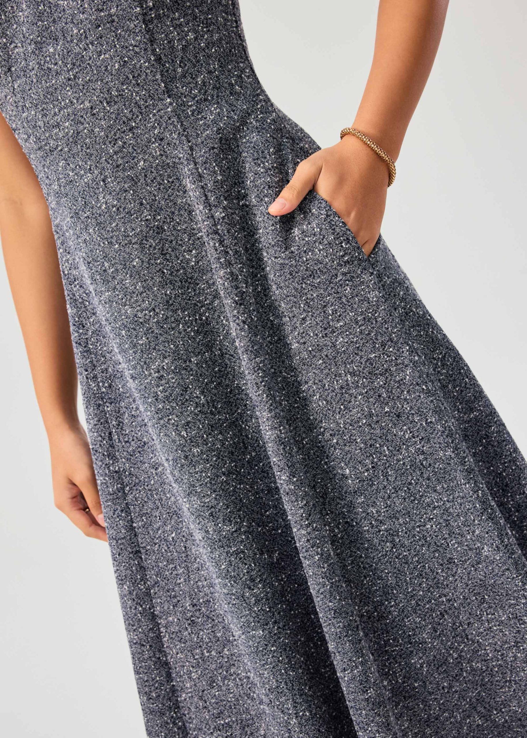 Nina Tweed Scoop Neck Fit & Flare Midaxi Dress - Image 4