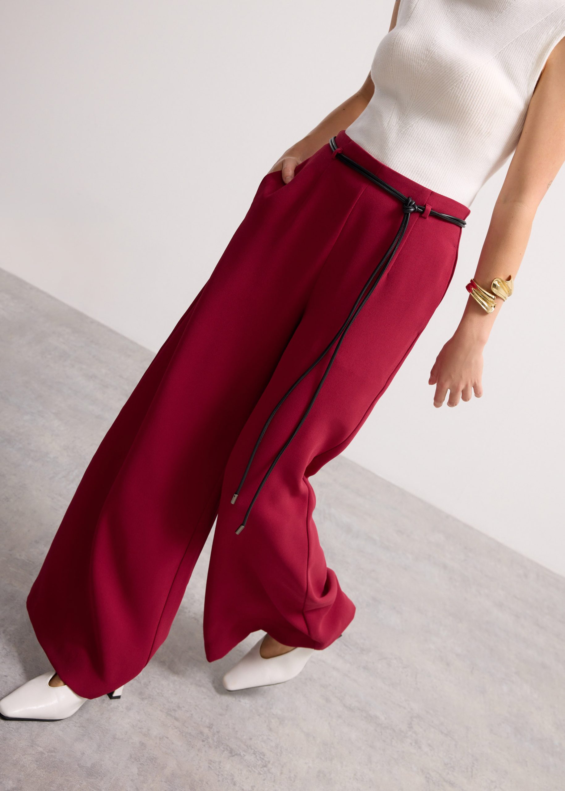 PETITE Leggy??Jules Tailored Crepe Palazzo Pants - Image 16