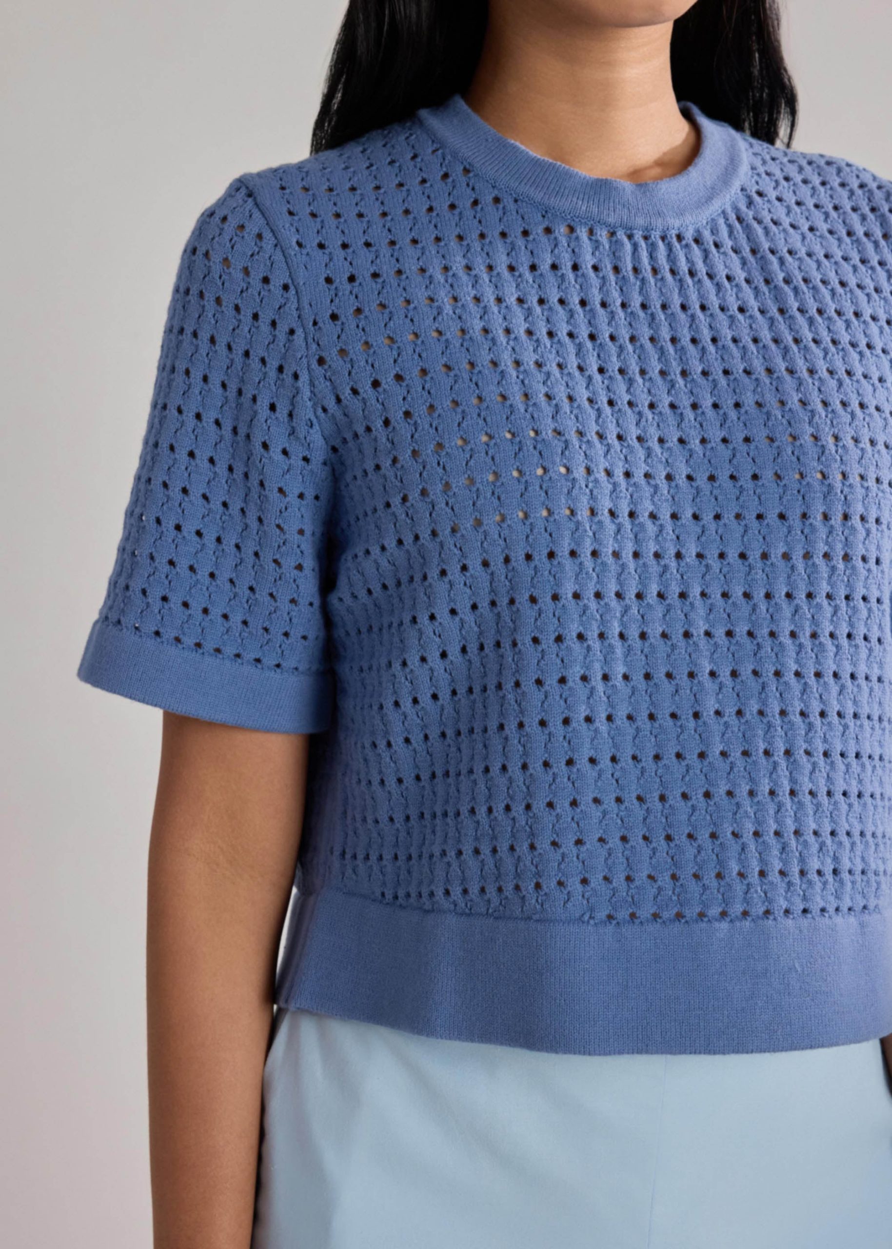 Openwork Knit Boxy Top - Image 10