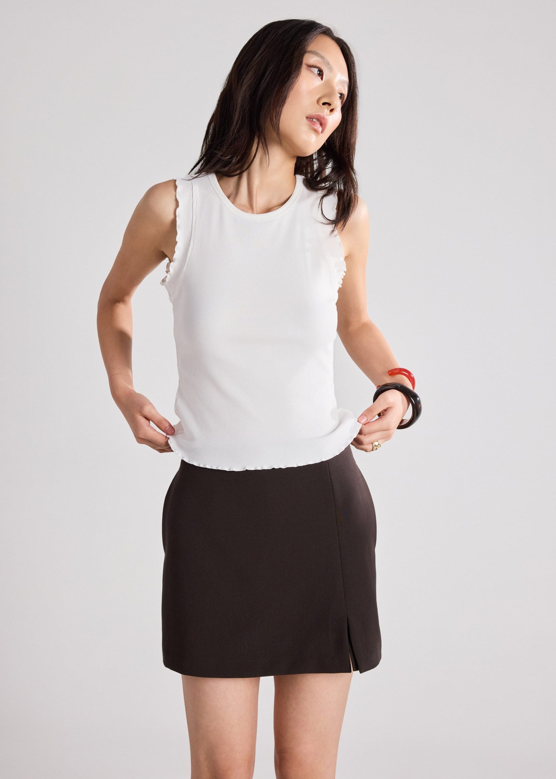 Ruffle Edge Ribbed Tank - Image 2