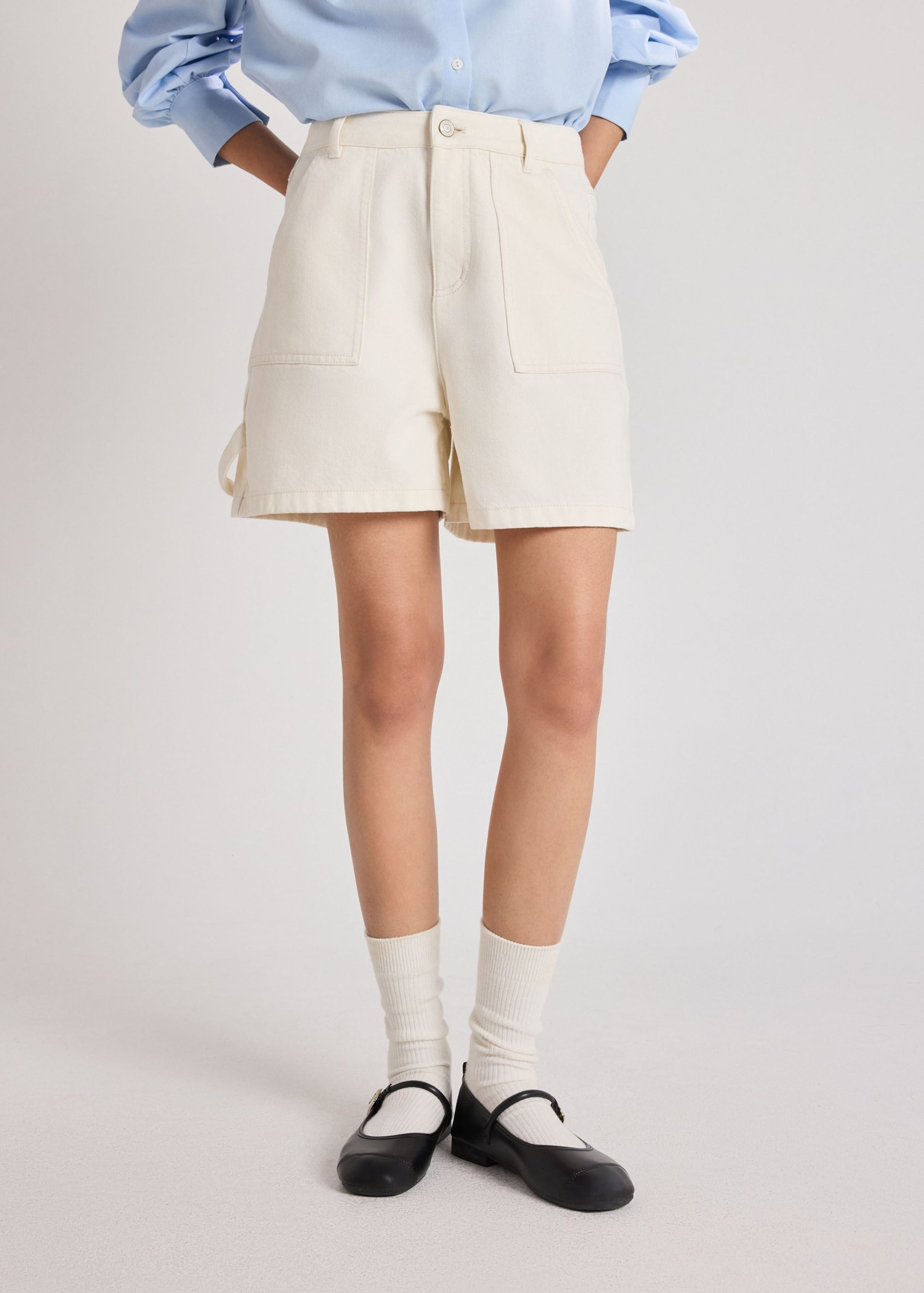 Denim Utility Shorts - Image 2