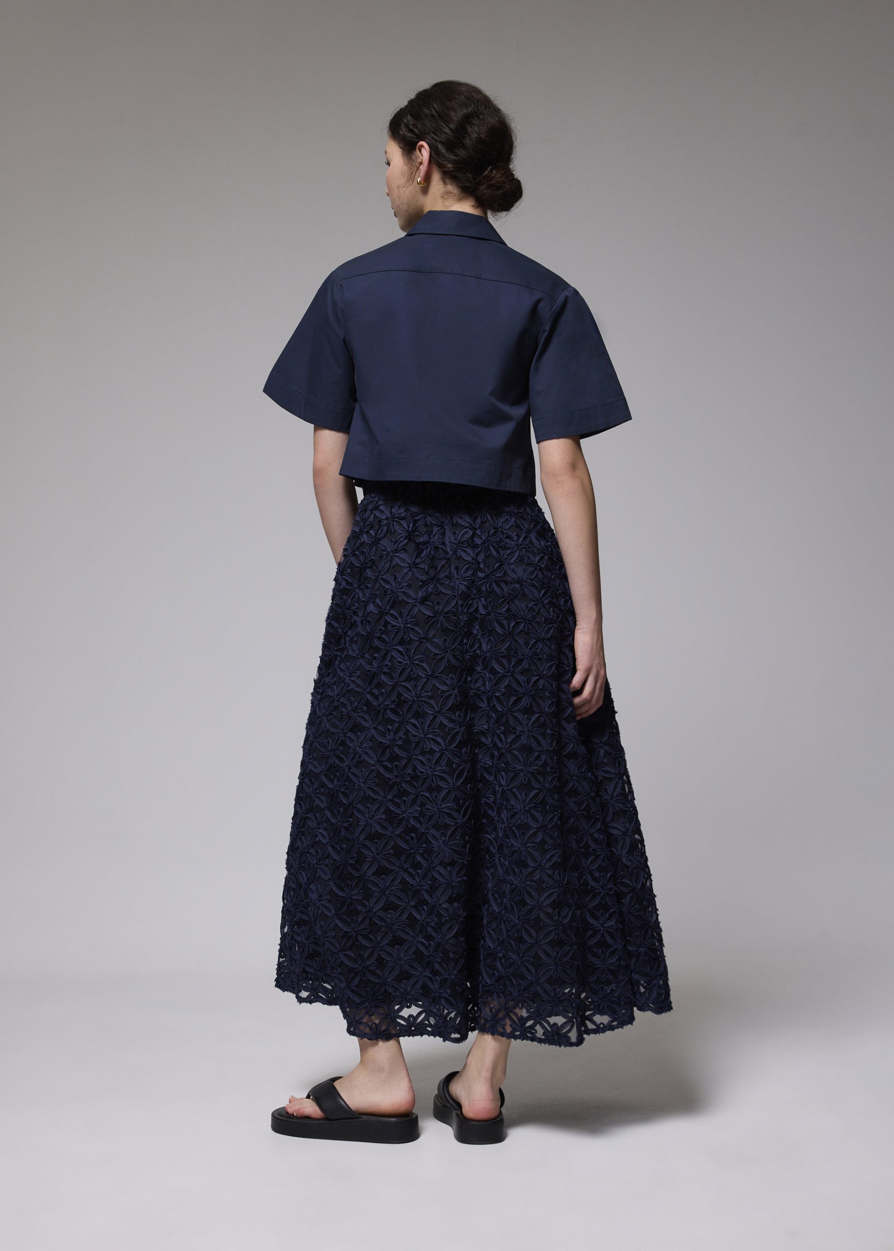 Lace High Waist Flare Maxi Skirt - Image 11
