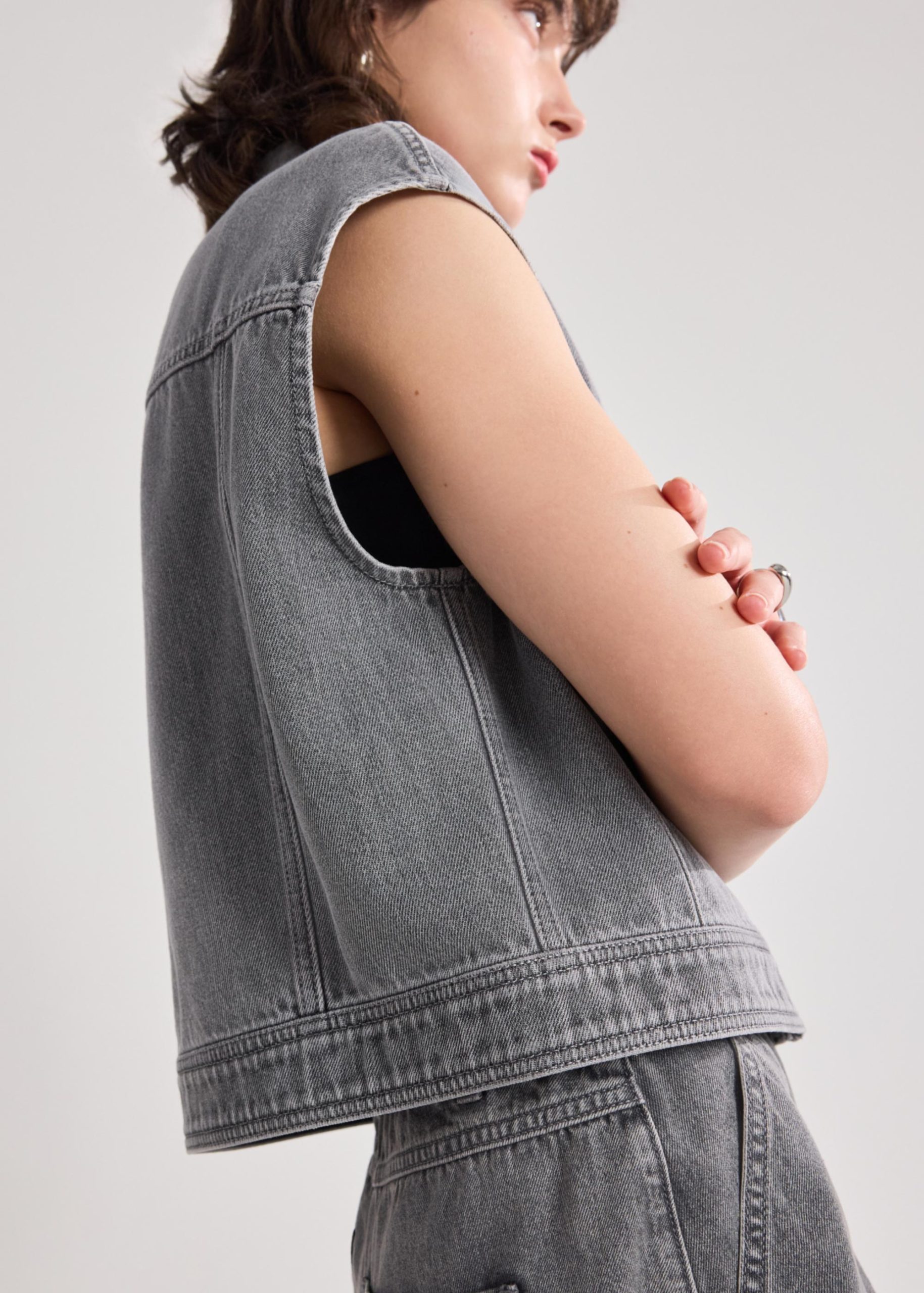 Denim Boxy Vest - Image 14