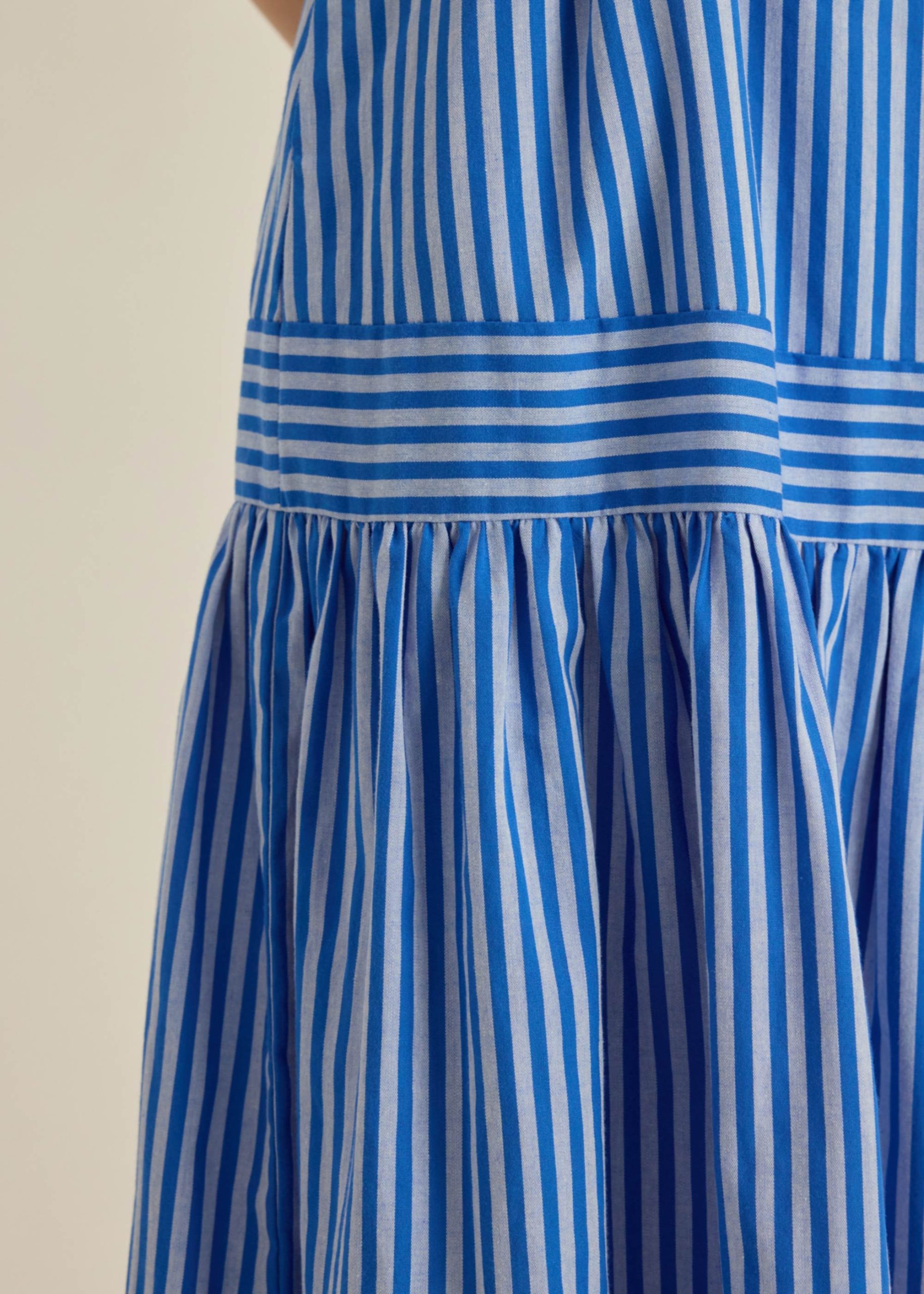 Striped Poplin Maxi Dress With Sash - Image 5