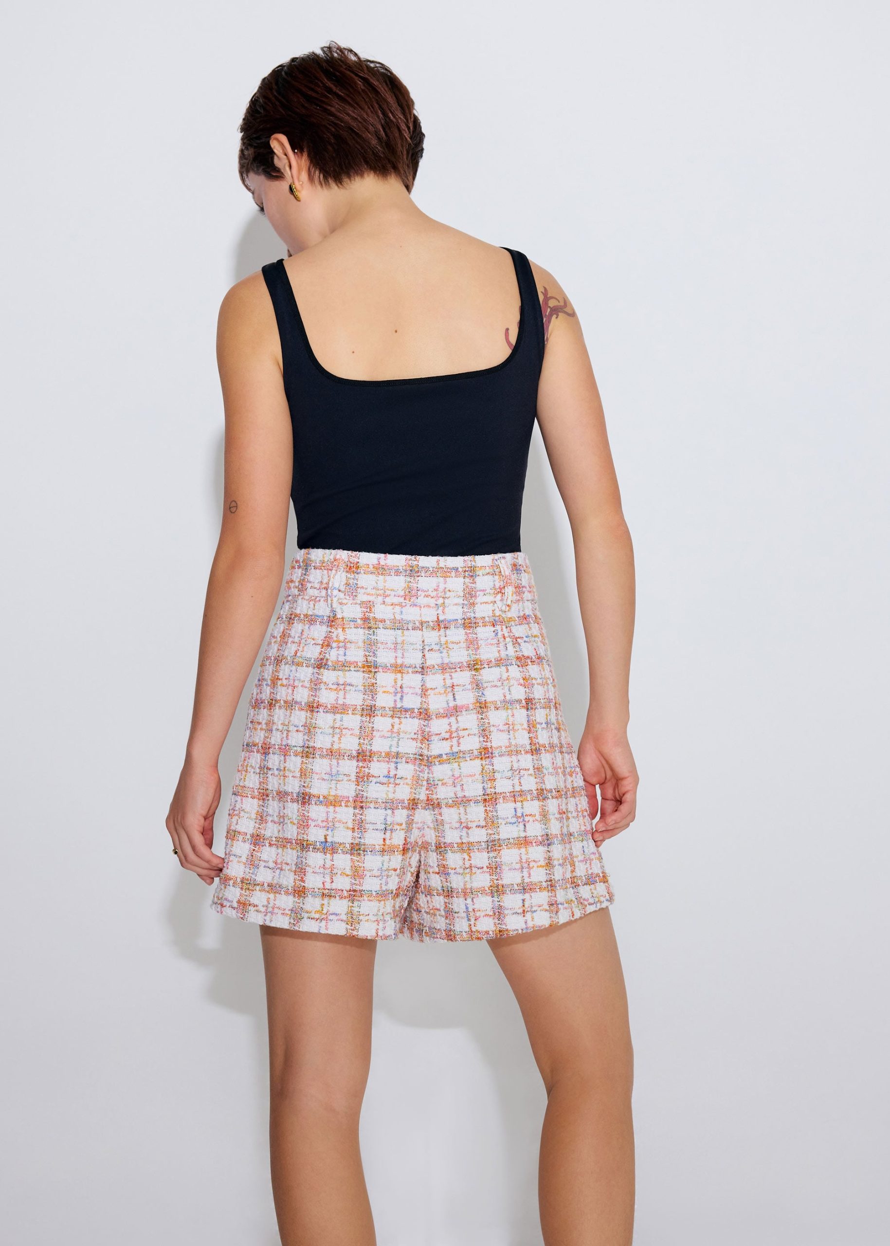 Tweed High Waist A-Line Shorts - Image 6