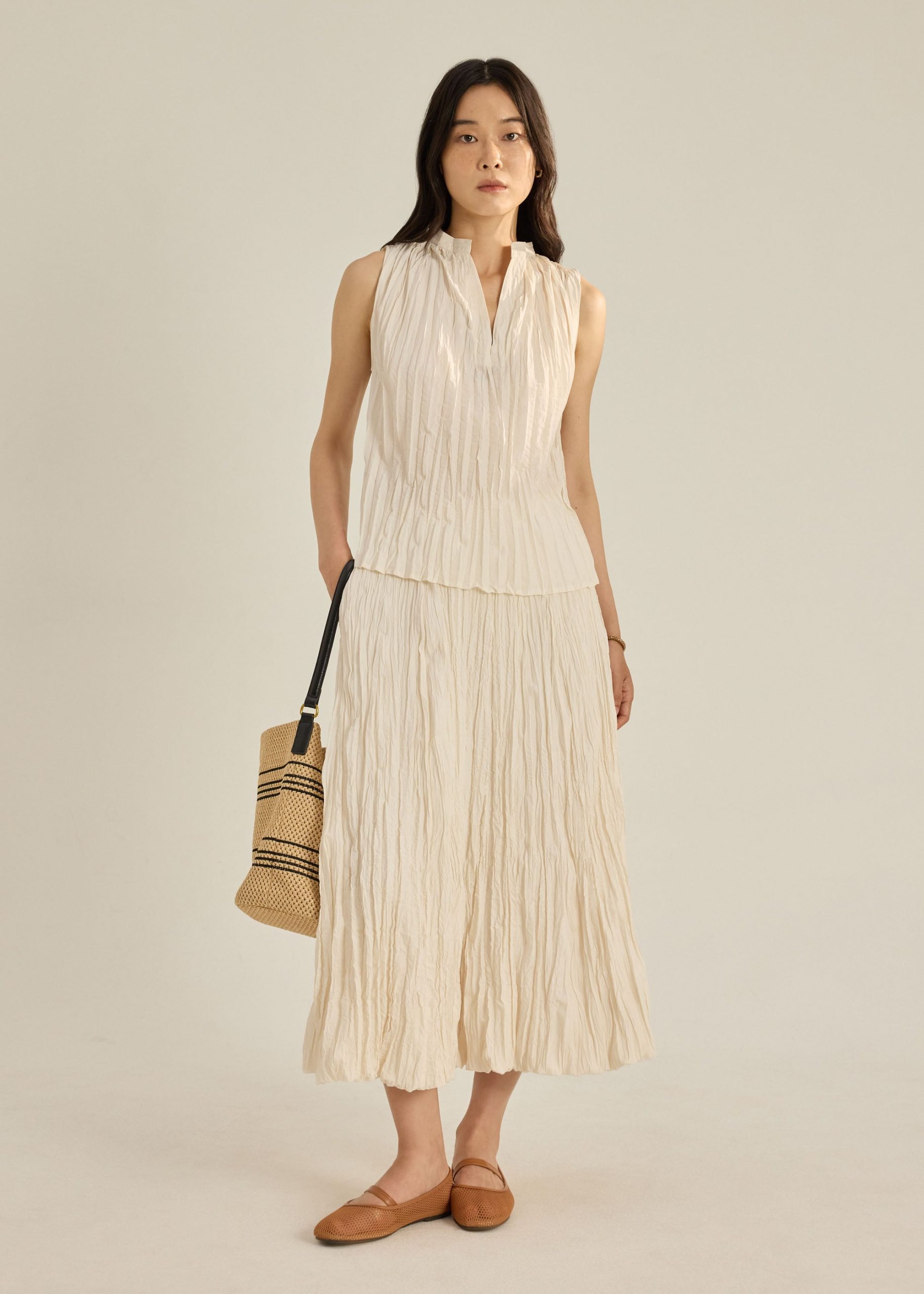 Celeste Crinkled Pleats Top - Image 2