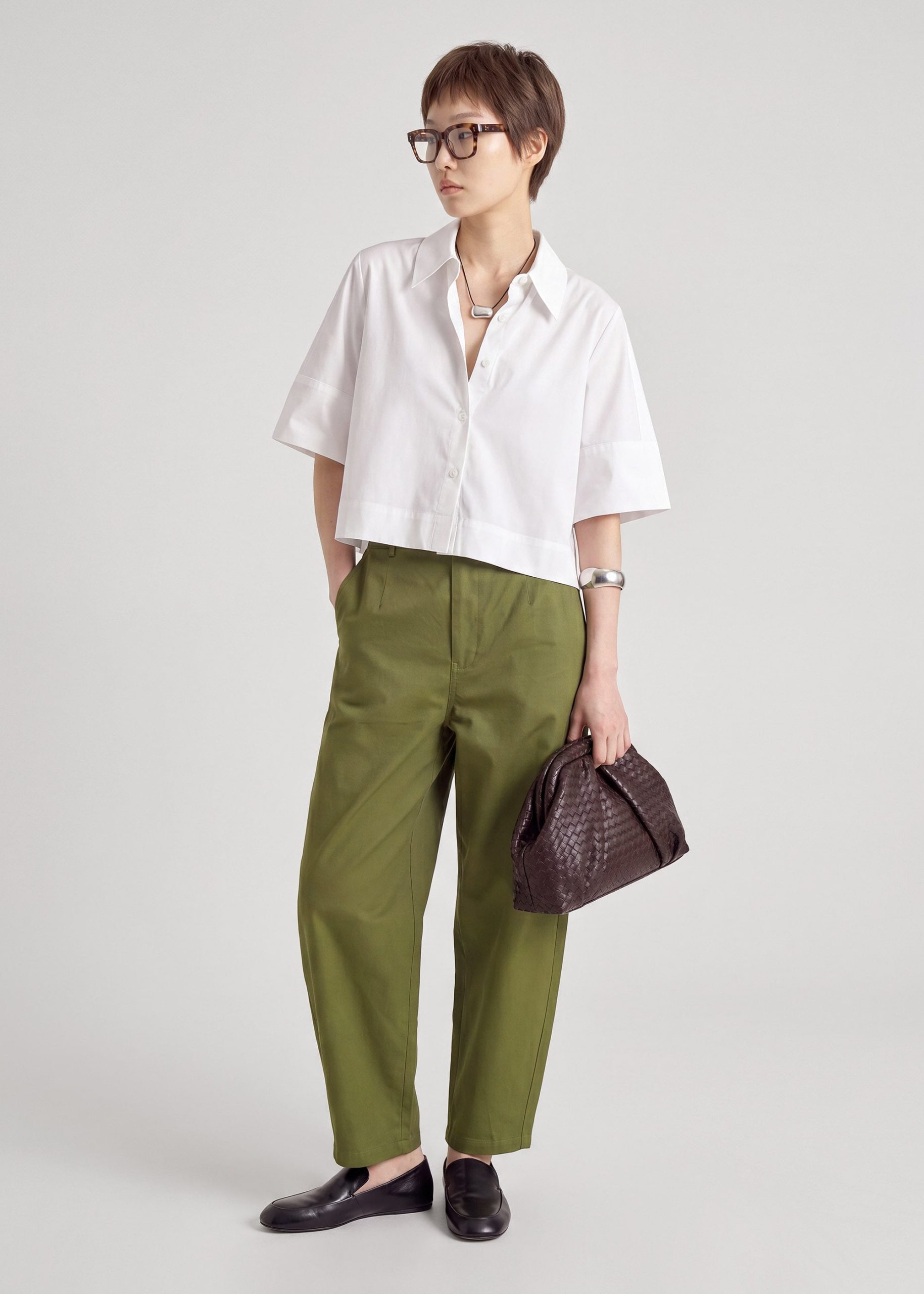 Cocoon Sleeve Crop Shirt