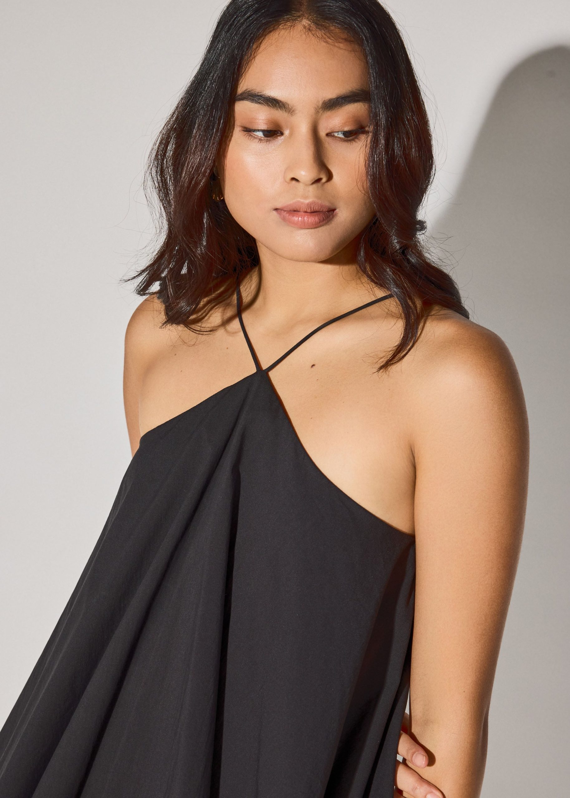 Cotton Tiered Halter Neck Trapeze Maxi Dress - Image 2