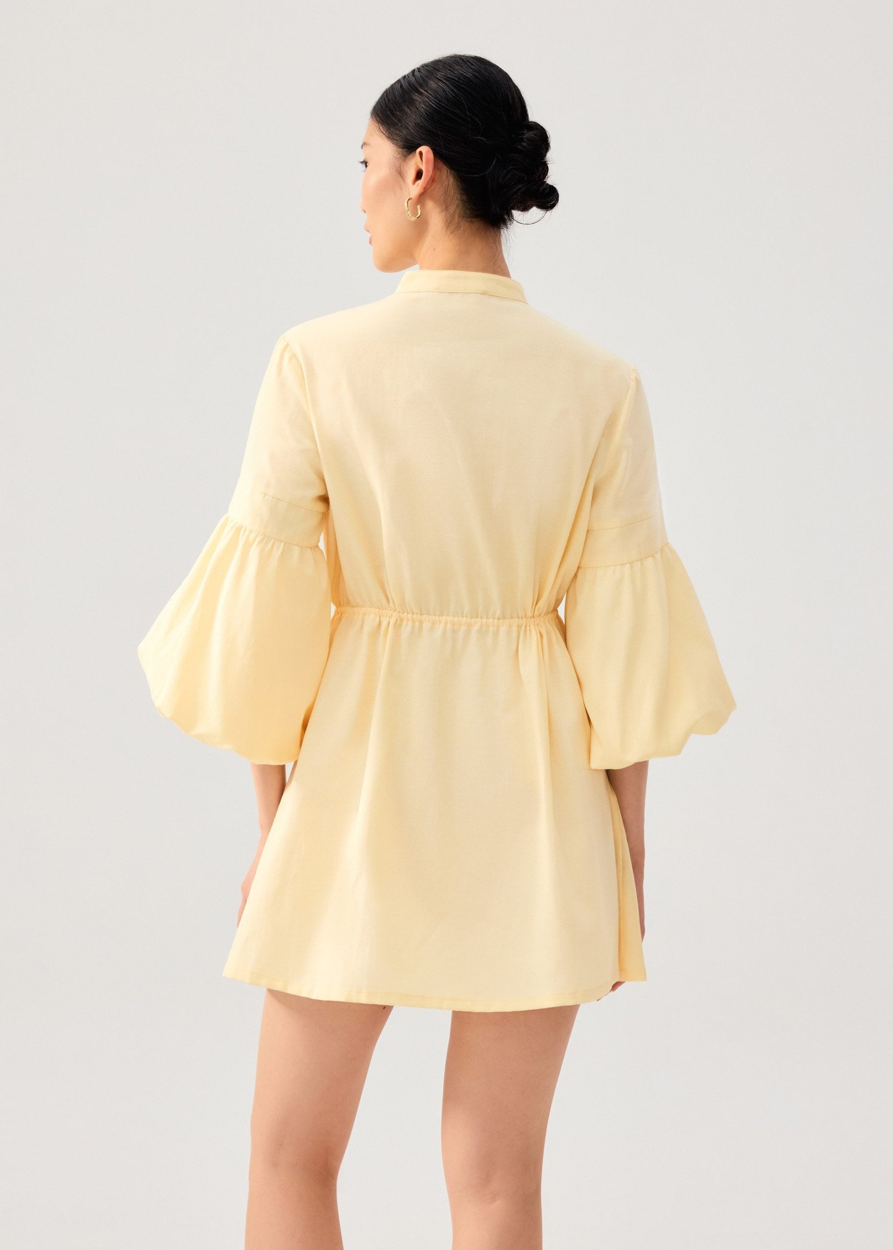 Cotton Puff Sleeve Babydoll Mini Dress - Image 14