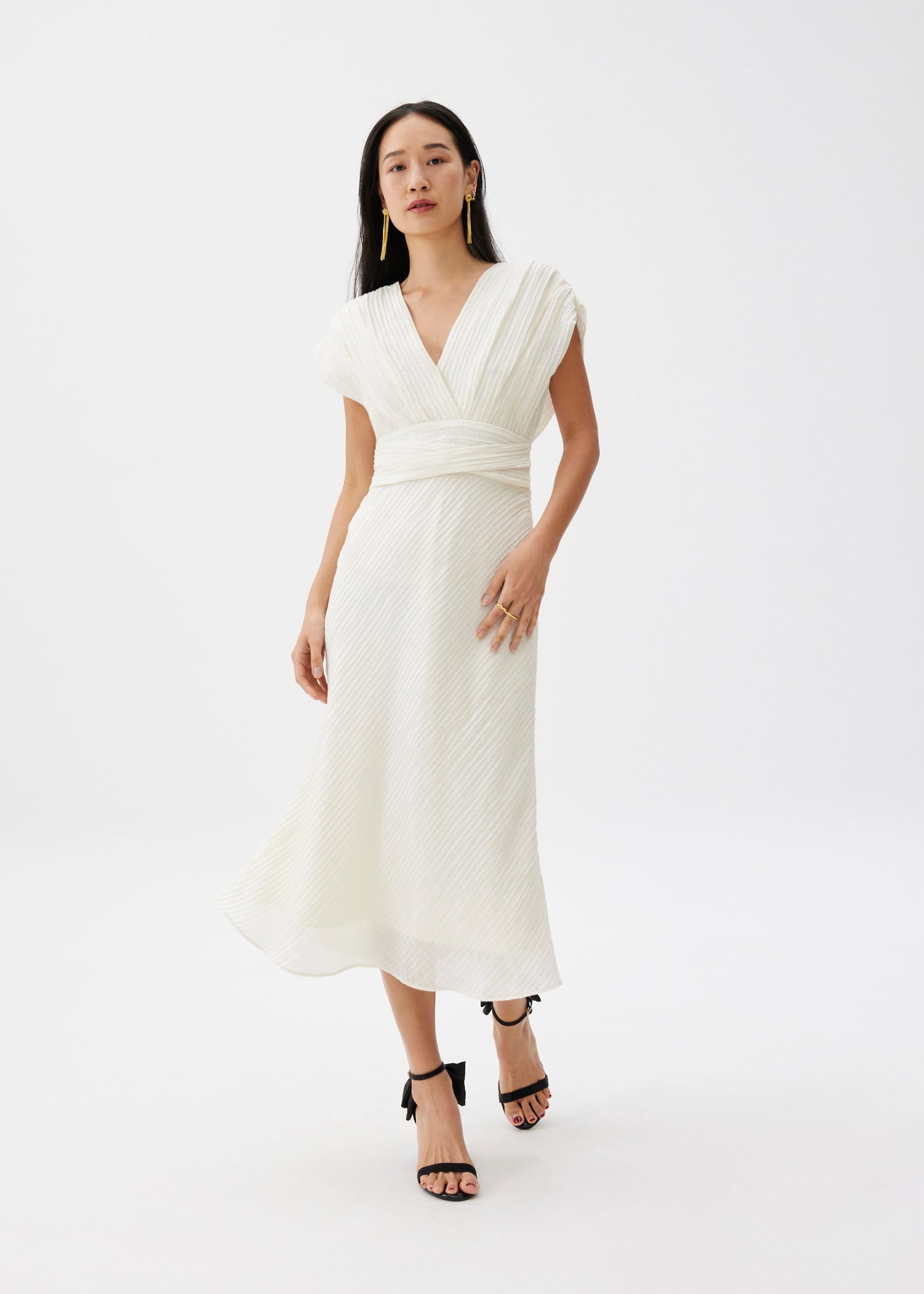 V-neck Fit & Flare Midi Dress - Image 2