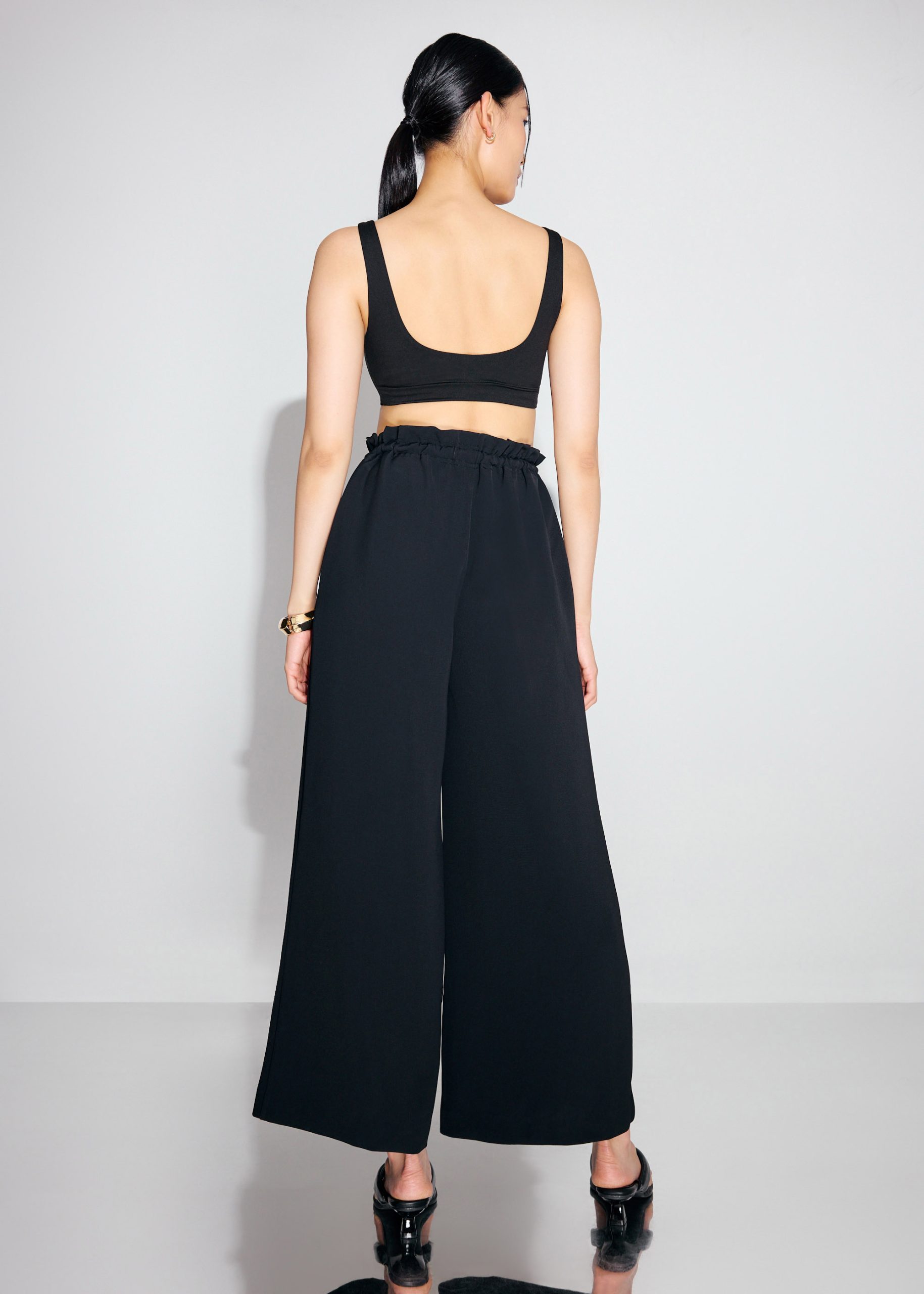 Elastic Drawstring Straight Leg Pants - Image 5